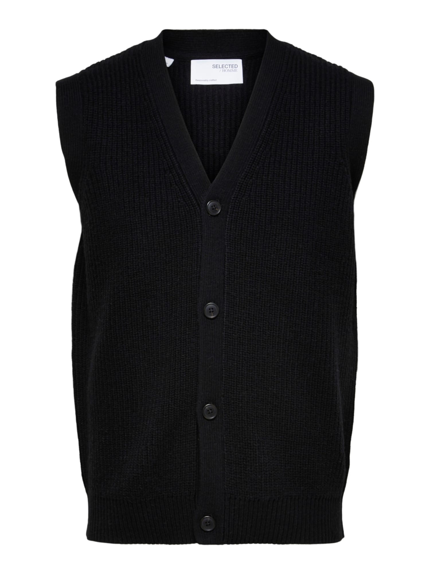 SELECTED HOMME Brezrokavnik 'UTAH'  črna