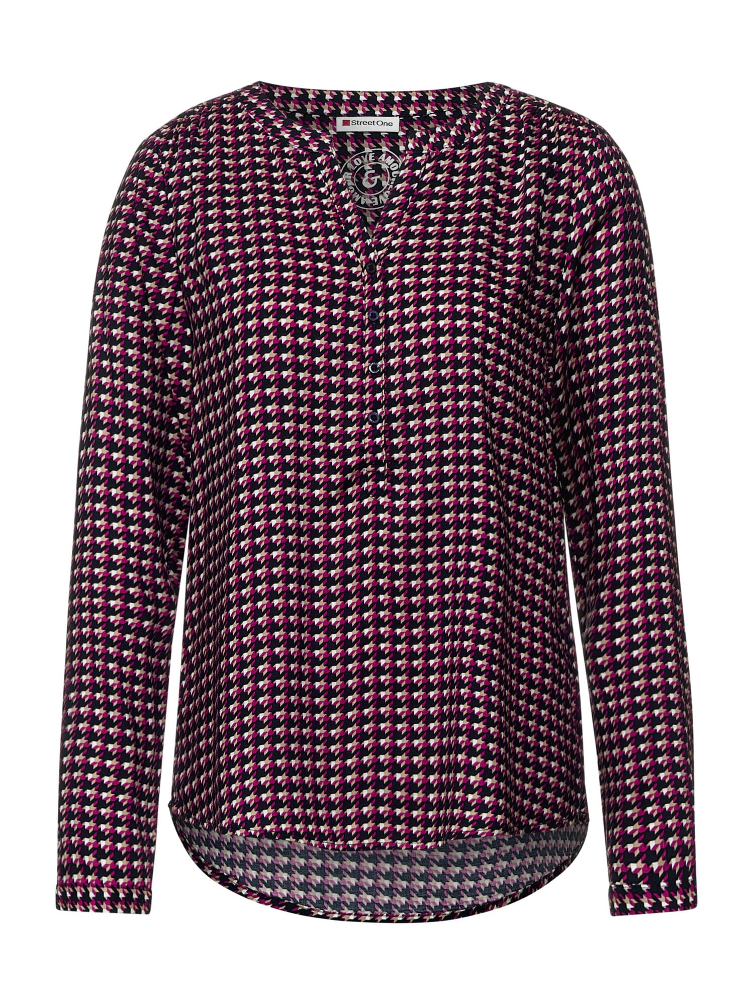 STREET ONE Bluza  bež / magenta / črna / bela