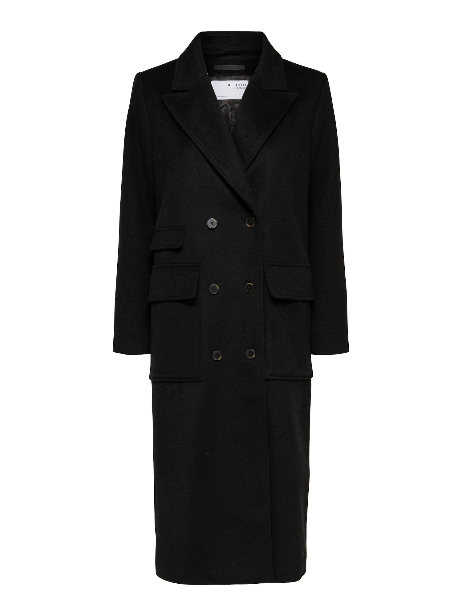 Selected Femme Petite Prehoden plašč 'Katrine'  črna