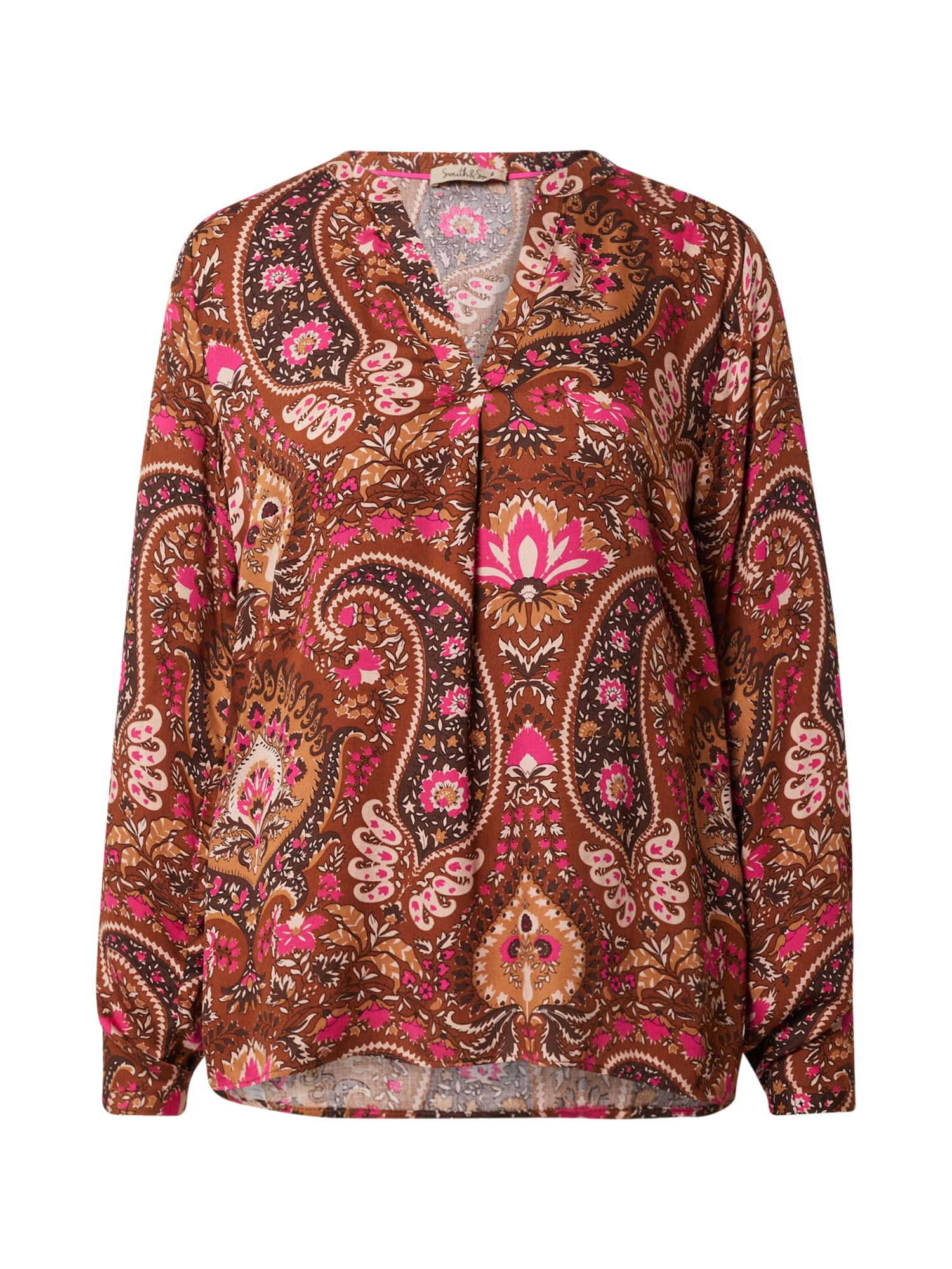 Smith&Soul Bluza 'Vince'  bež / karamel / temno rjava / roza