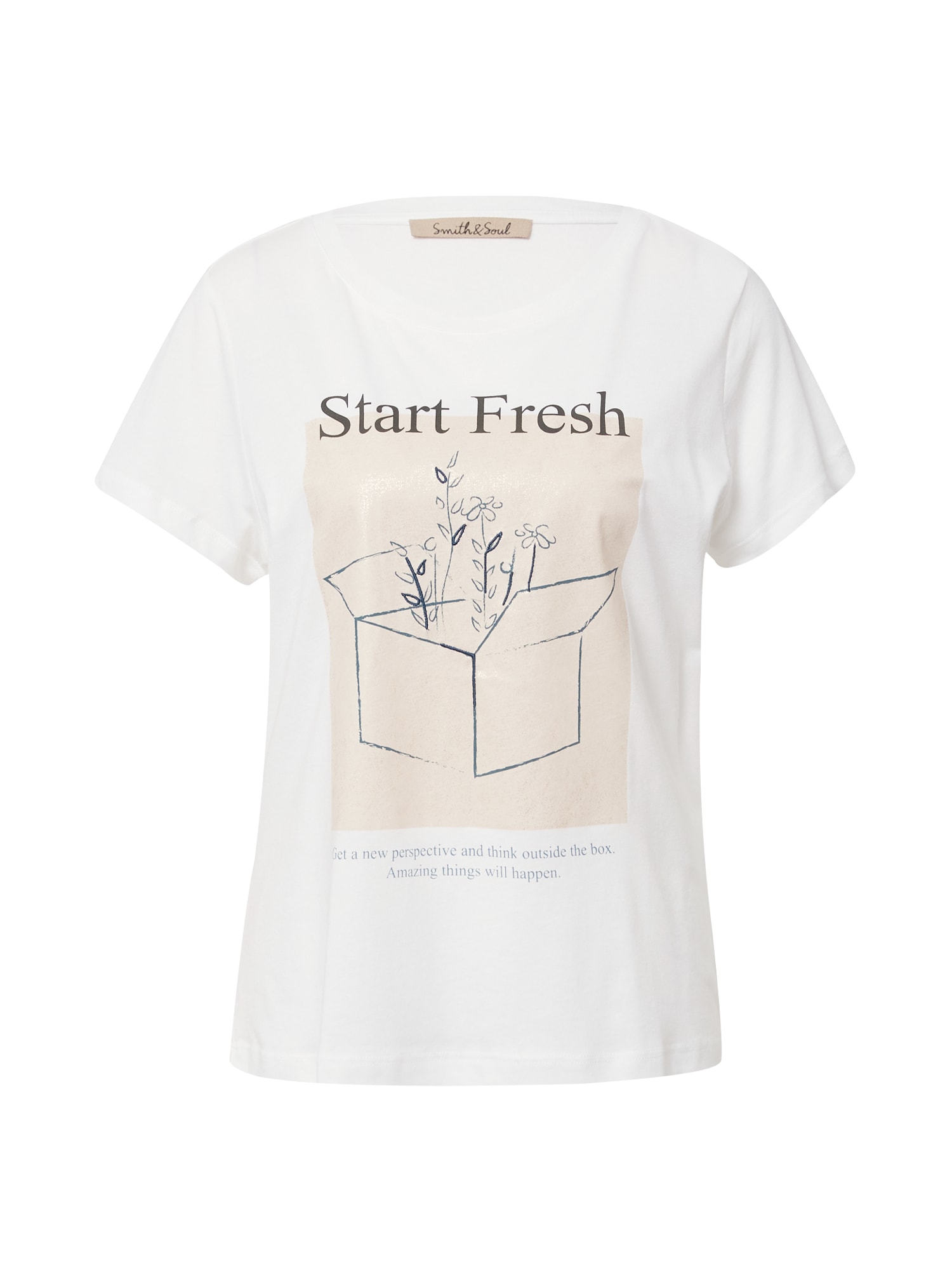 Smith&Soul Majica  mornarska / kostanj rjava / breskev / off-bela