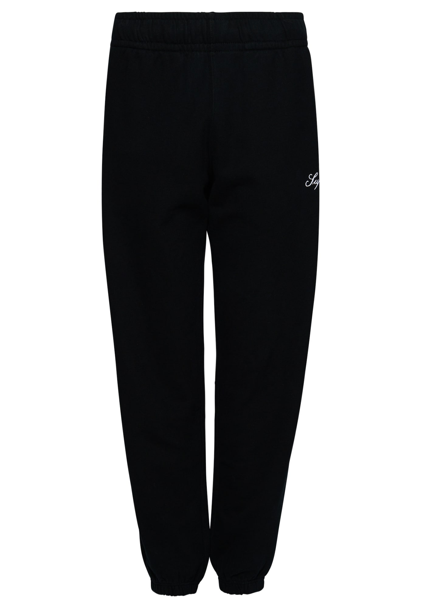 Superdry Hlače  črna / bela