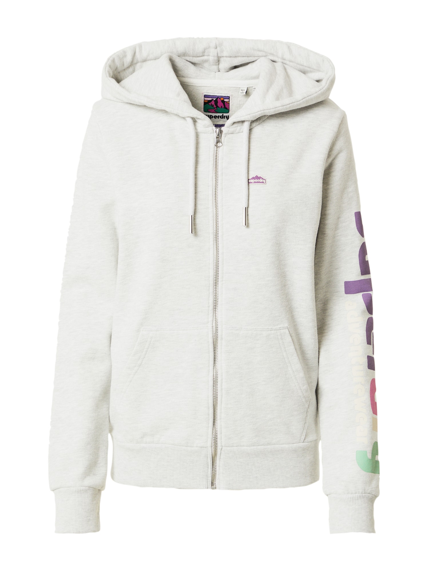Superdry Jopa na zadrgo  pegasto siva / žad / svetlo lila / roza