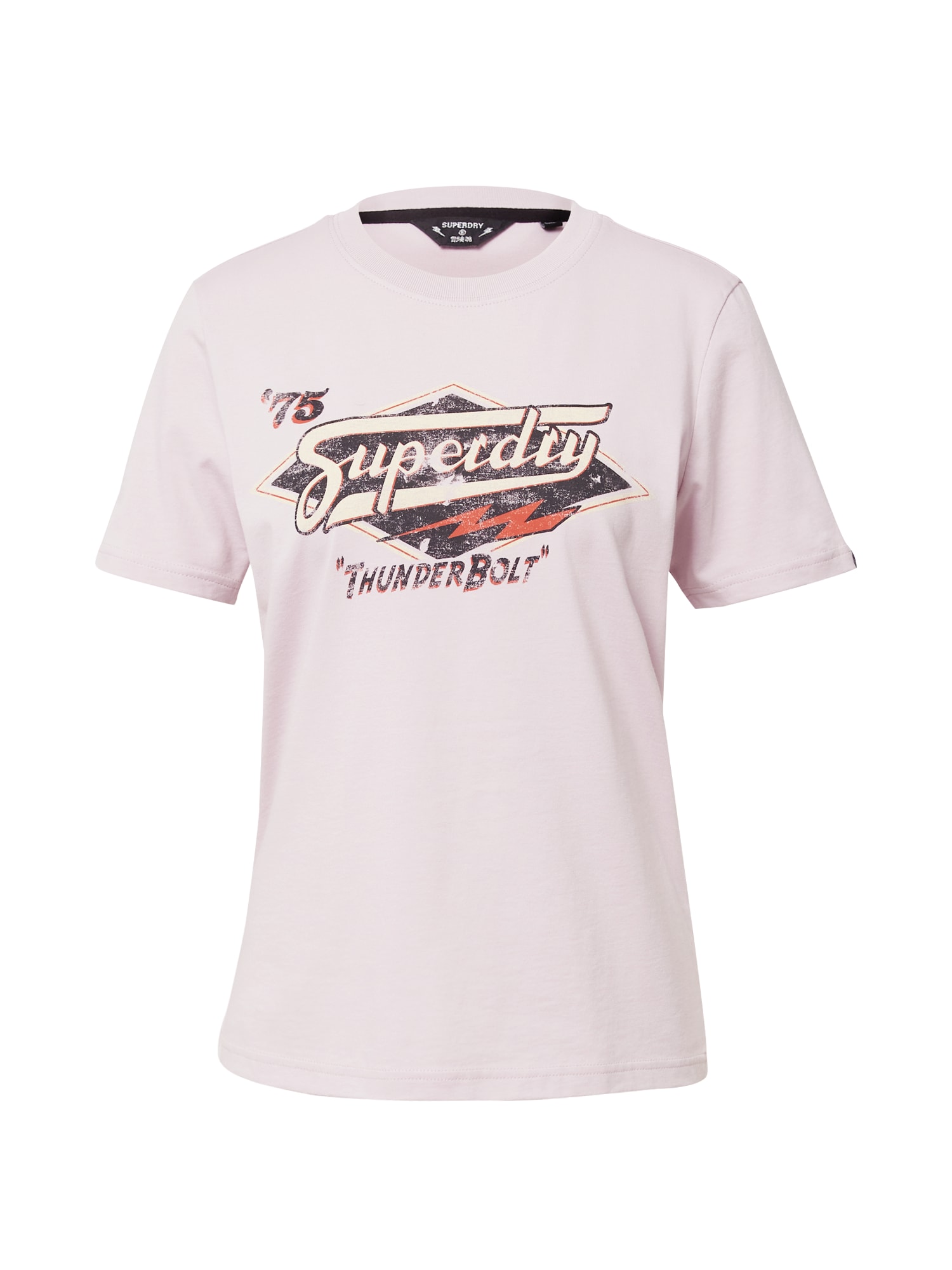 Superdry Majica  bež / pastelno lila / rdeča / črna