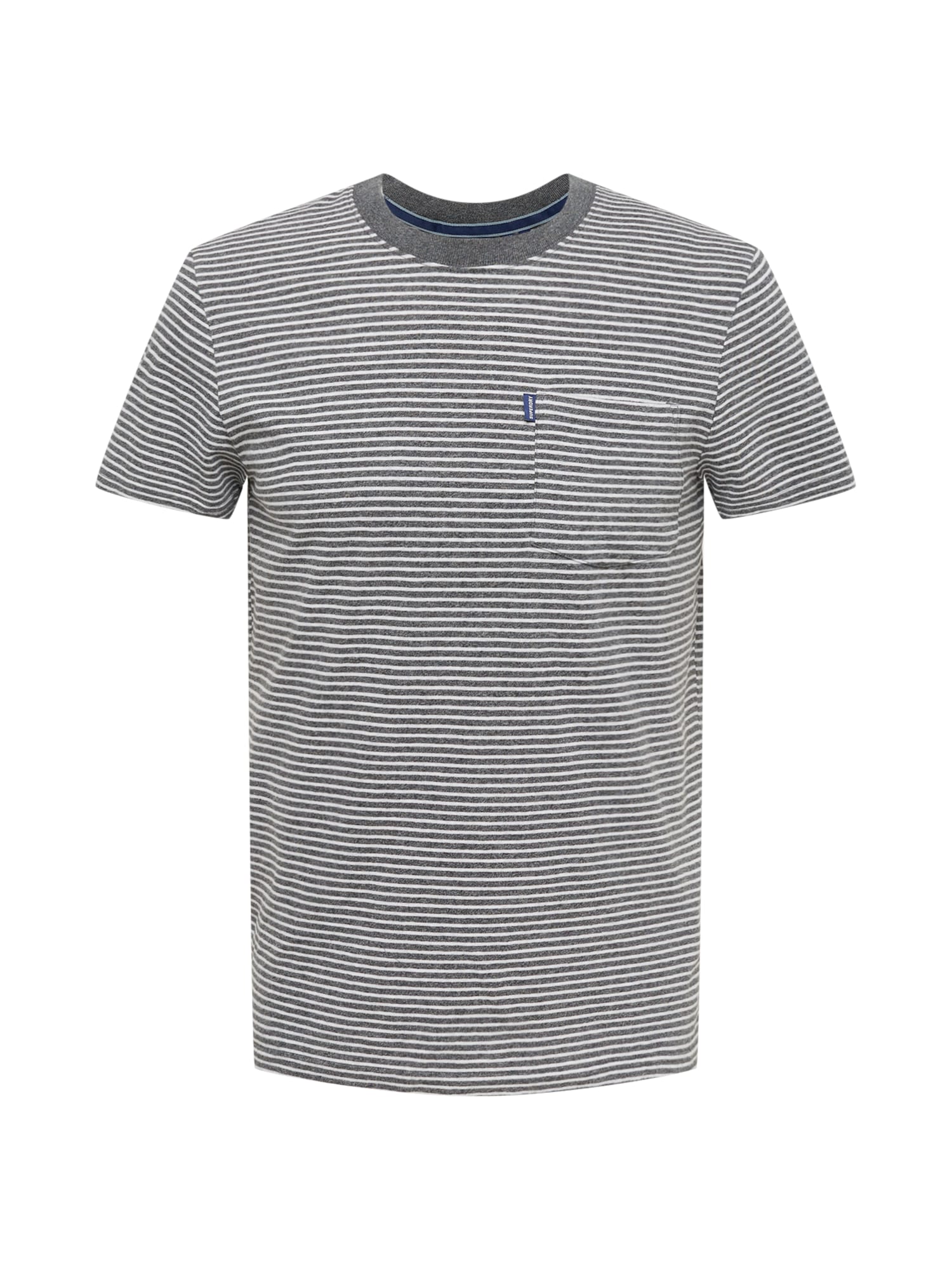 Superdry Majica  modra / pegasto siva / bela