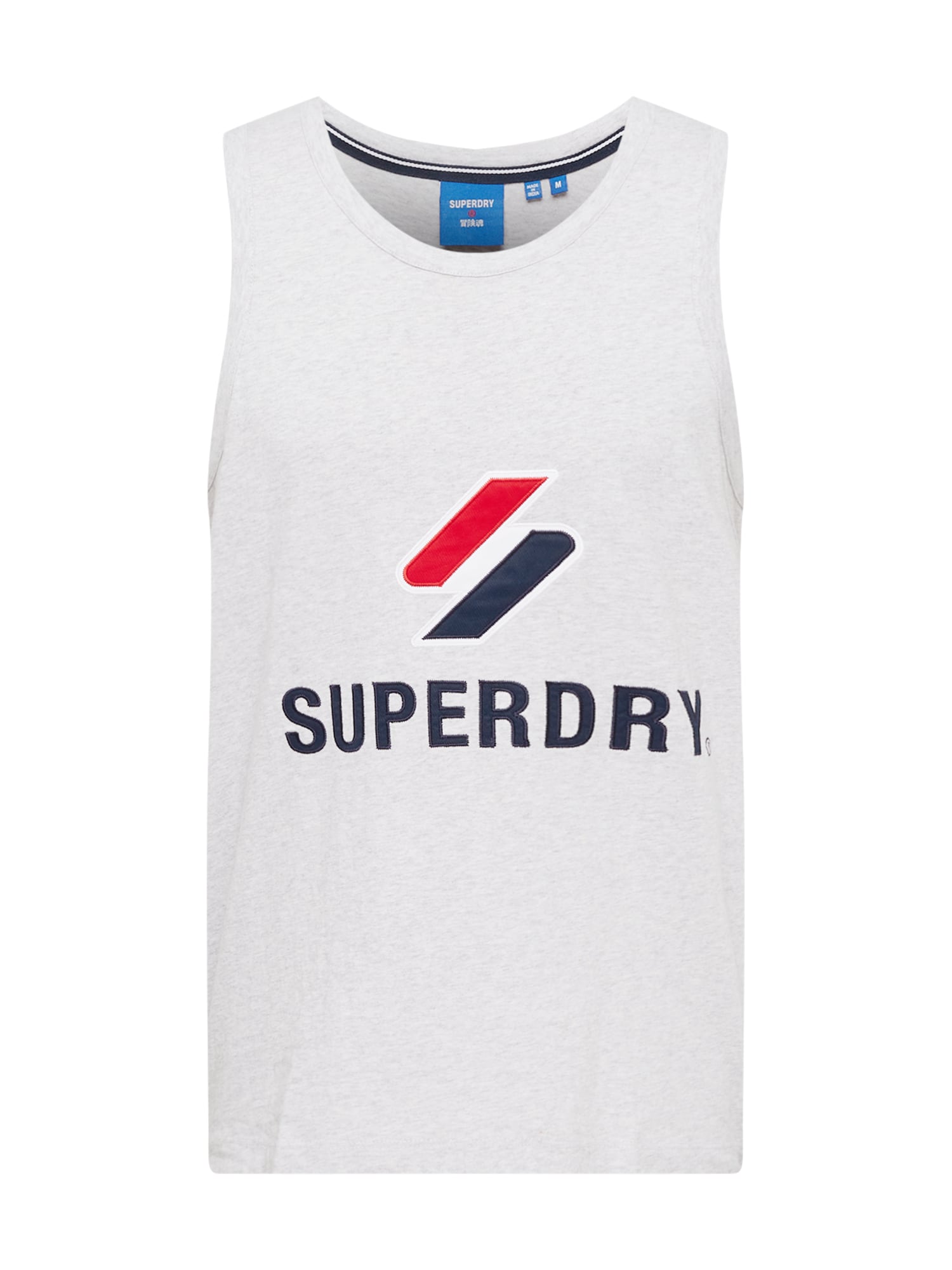 Superdry Majica  mornarska / pegasto siva / rdeča / bela