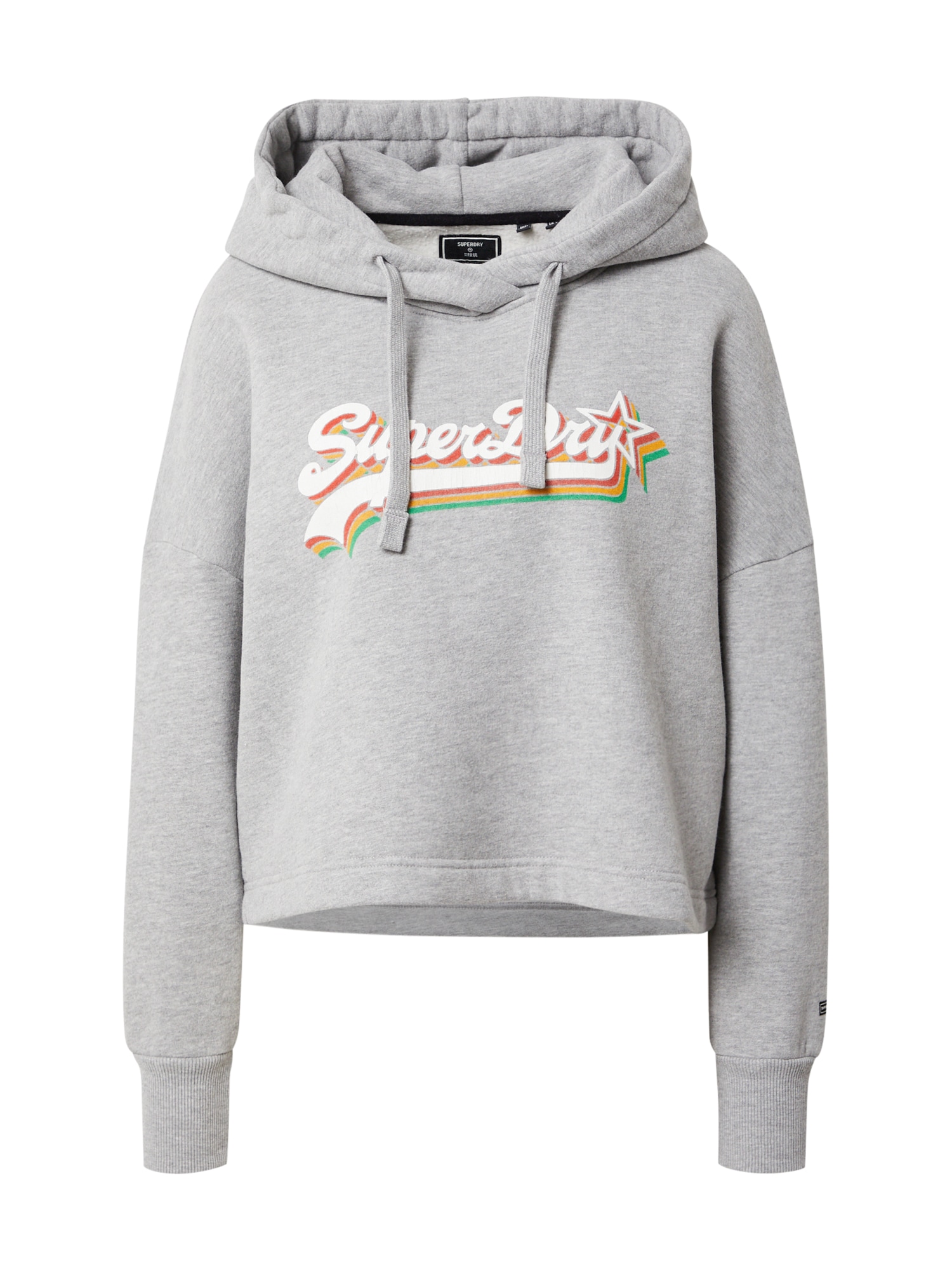 Superdry Majica  pegasto siva / travnato zelena / ognjeno rdeča / bela