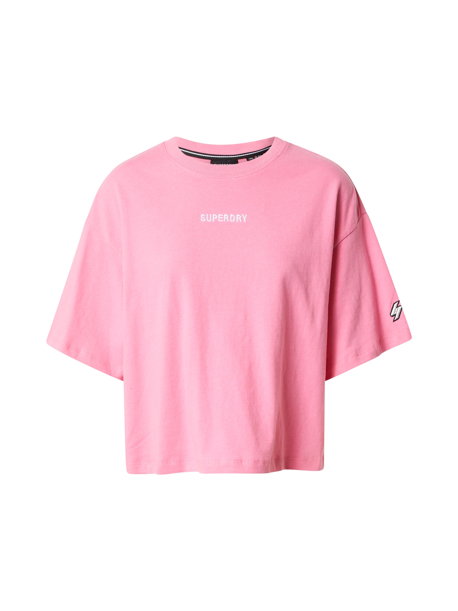 Superdry Majica  roza / črna / bela