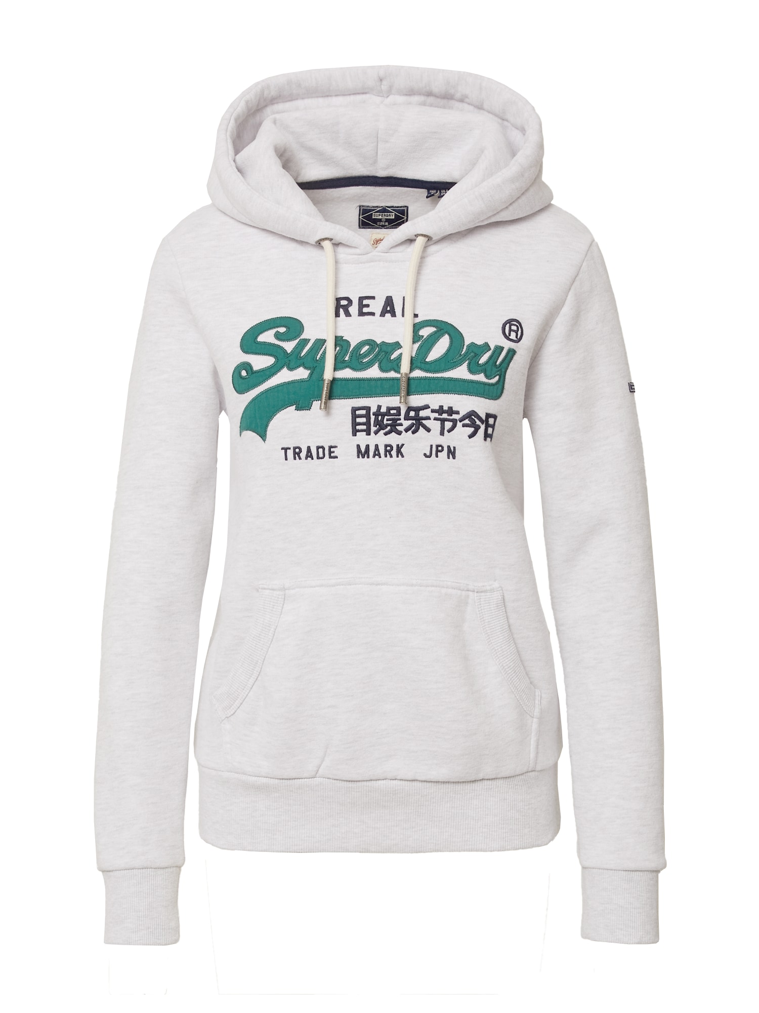 Superdry Majica  smaragd / črna / pegasto bela