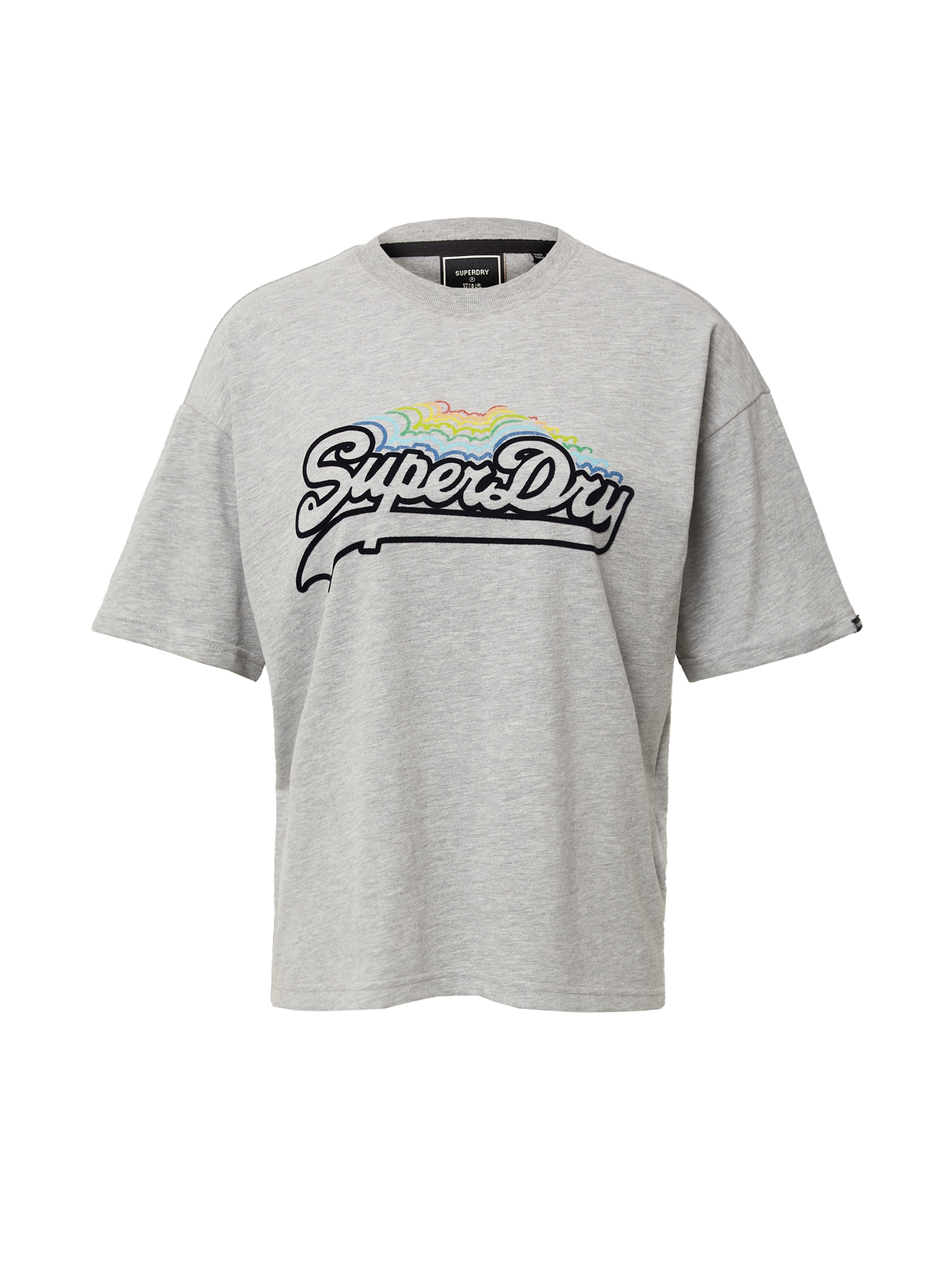 Superdry Majica  svetlo modra / rumena / pegasto siva / črna