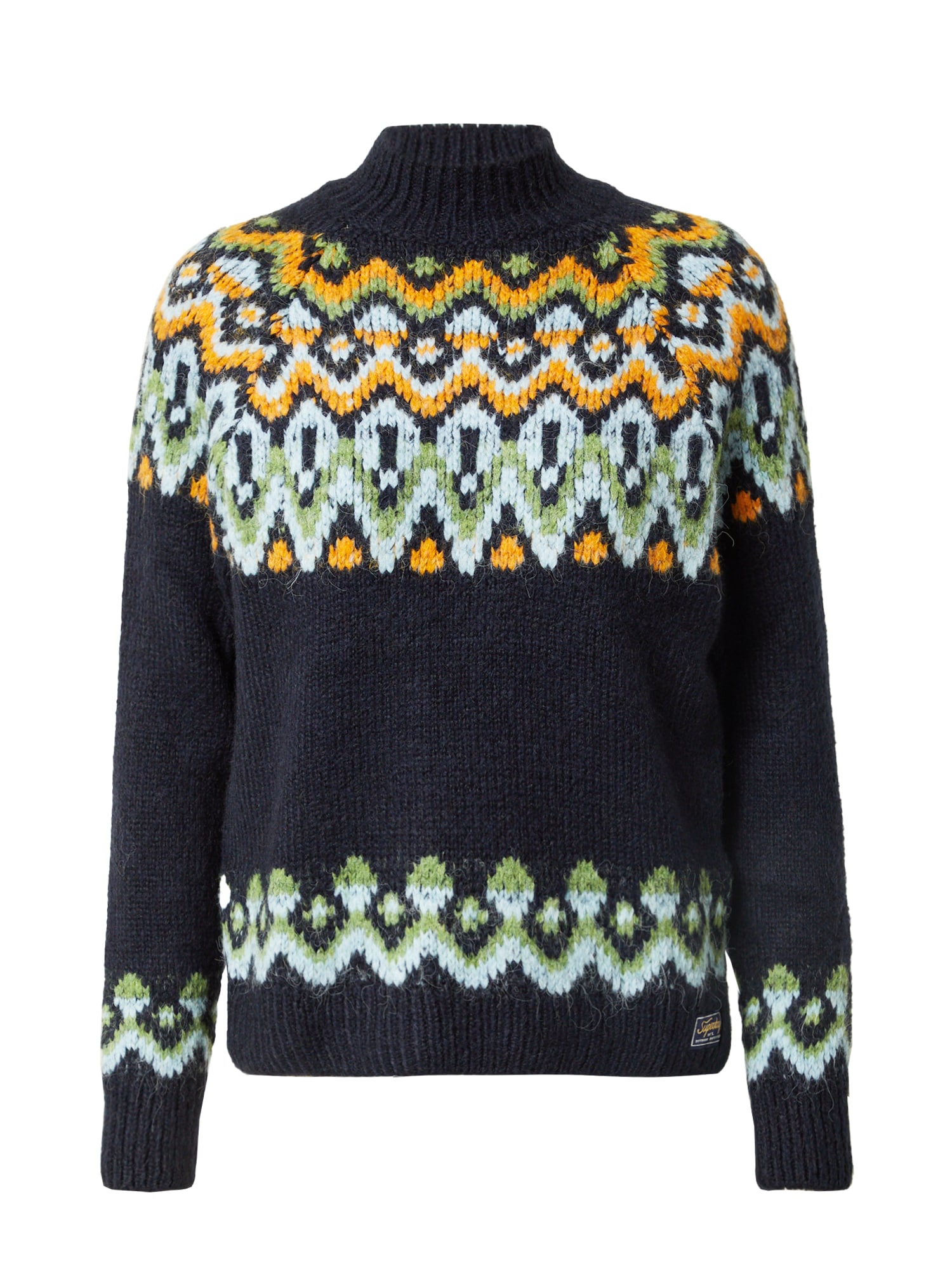 Superdry Pulover 'Fair Isle'  marine / svetlo modra / meta / oranžna