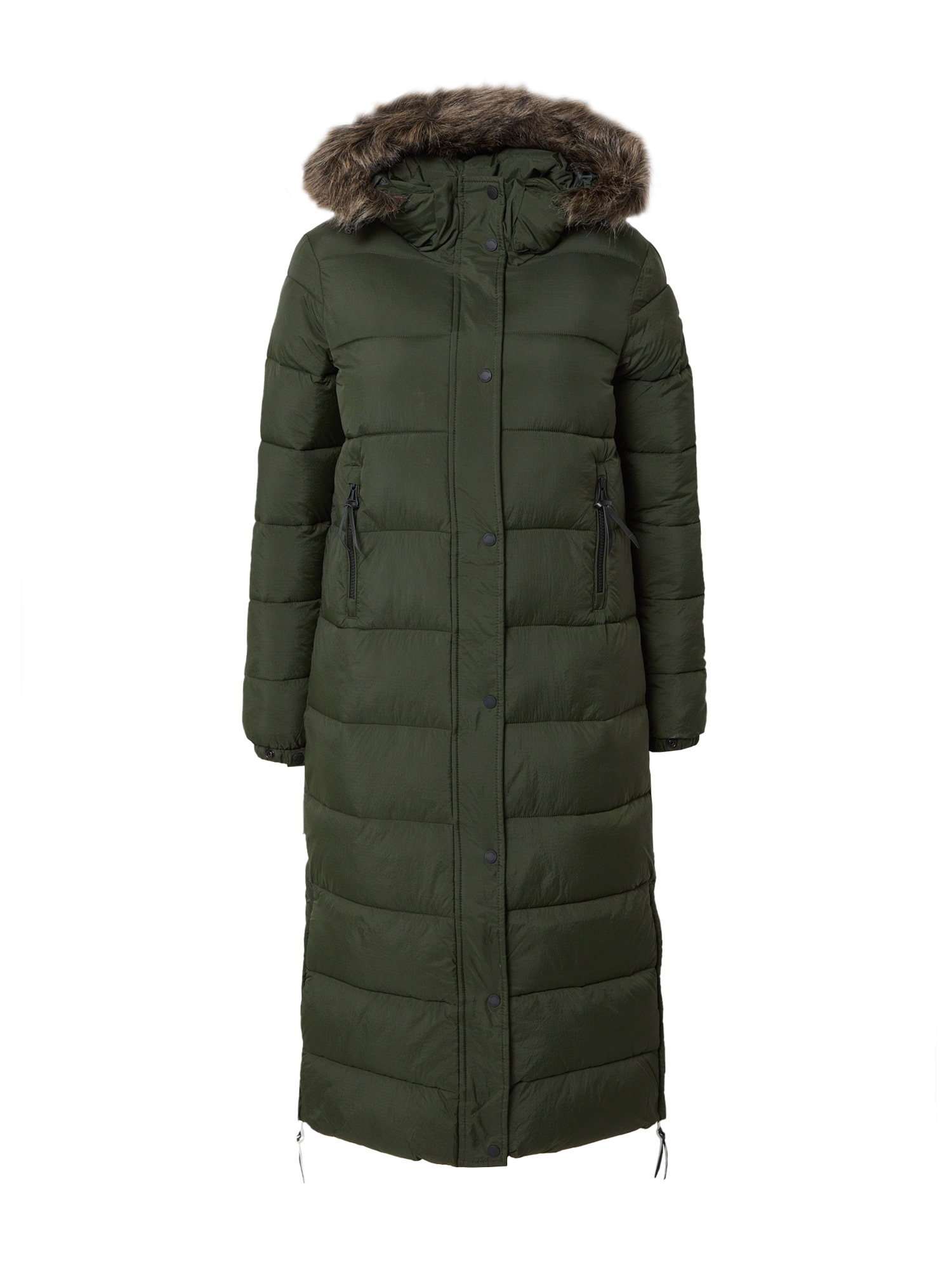 Superdry Zimski plašč  pikčasto rjava / jelka