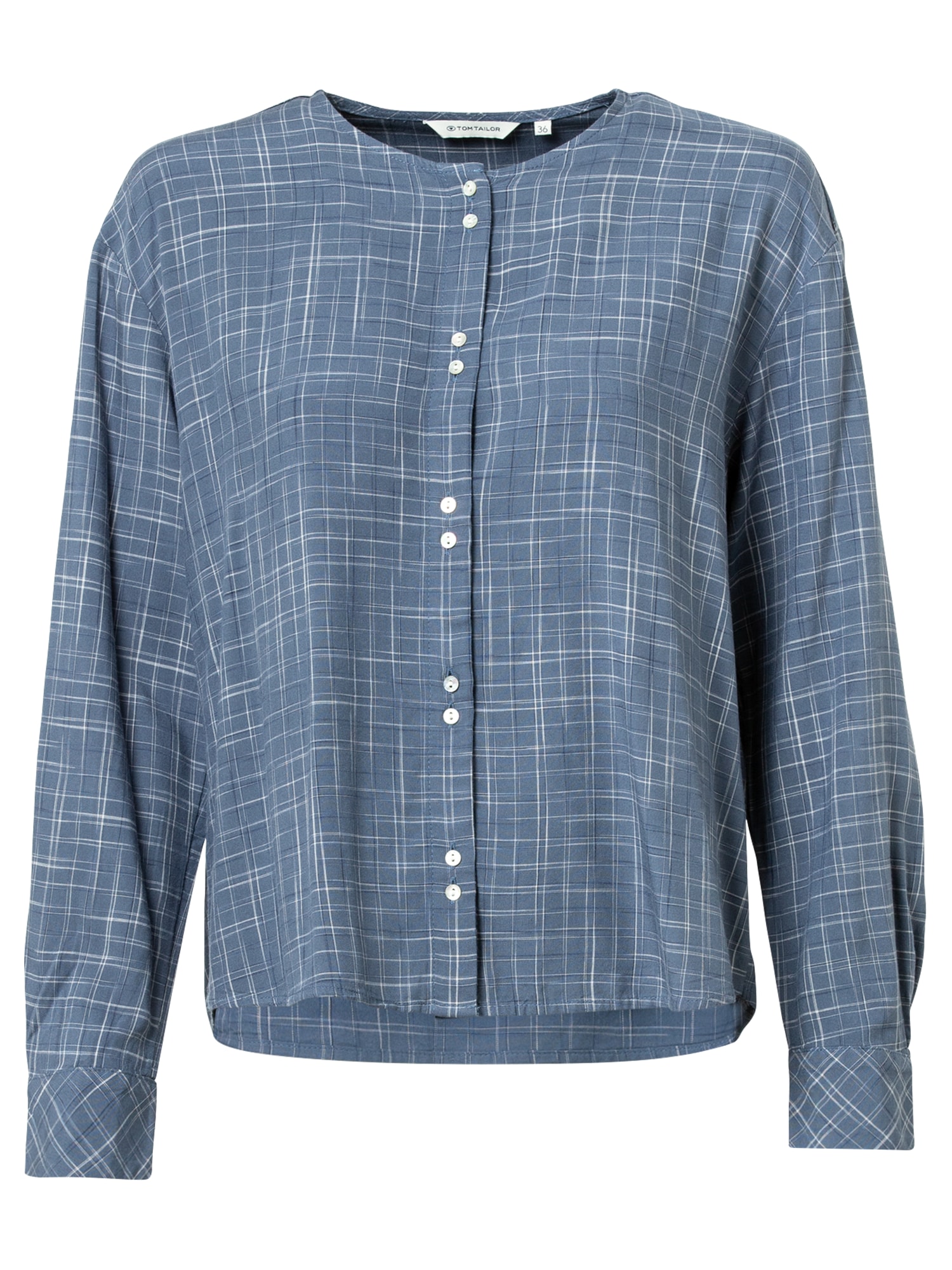 TOM TAILOR Bluza  mornarska / golobje modra / bela