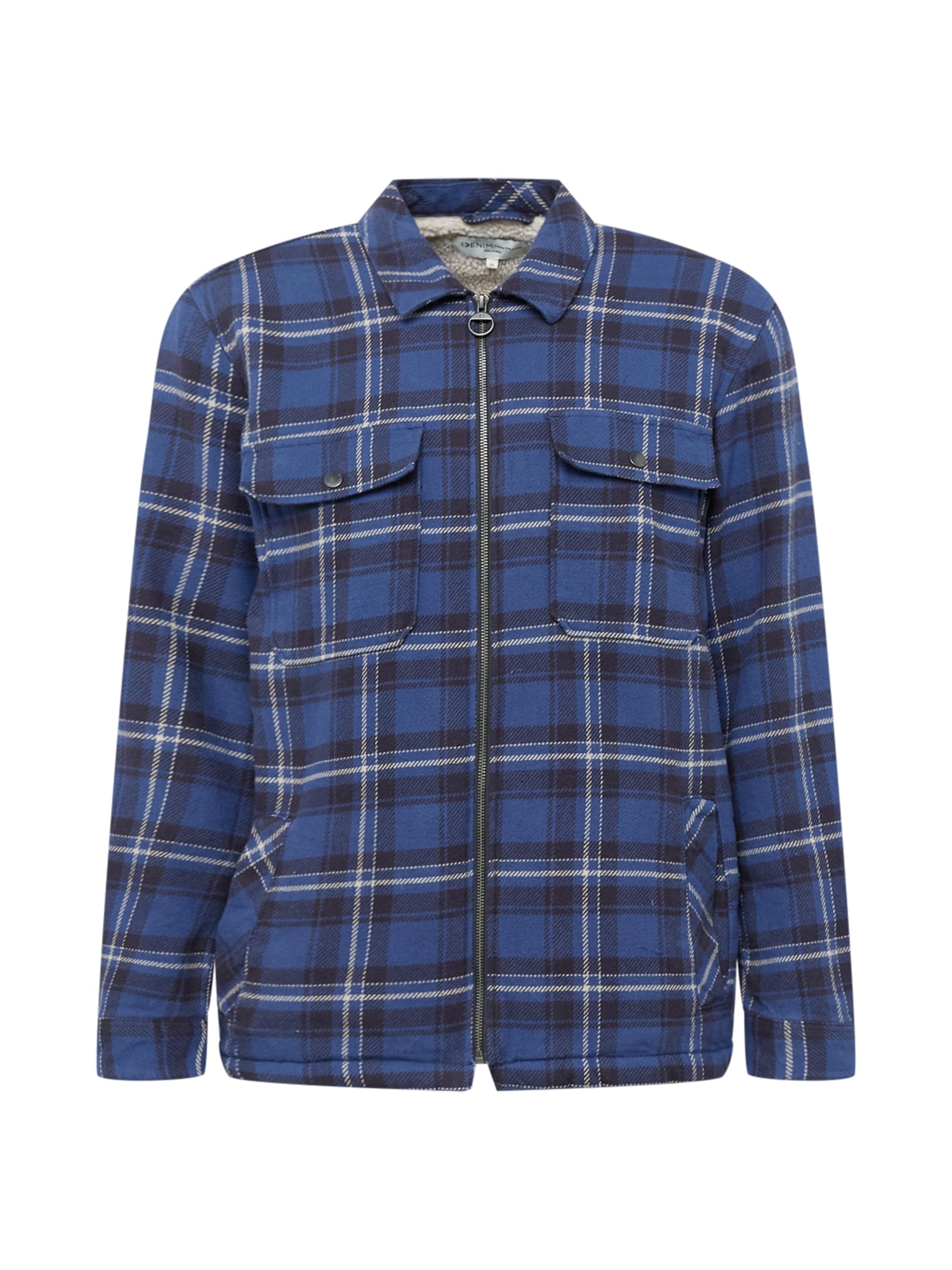 TOM TAILOR DENIM Prehodna jakna  kremna / kraljevo modra / antracit