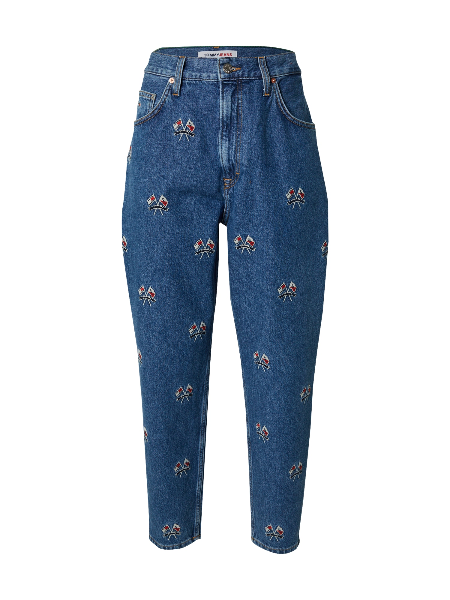Tommy Jeans Kavbojke  mornarska / moder denim / rdeča / bela