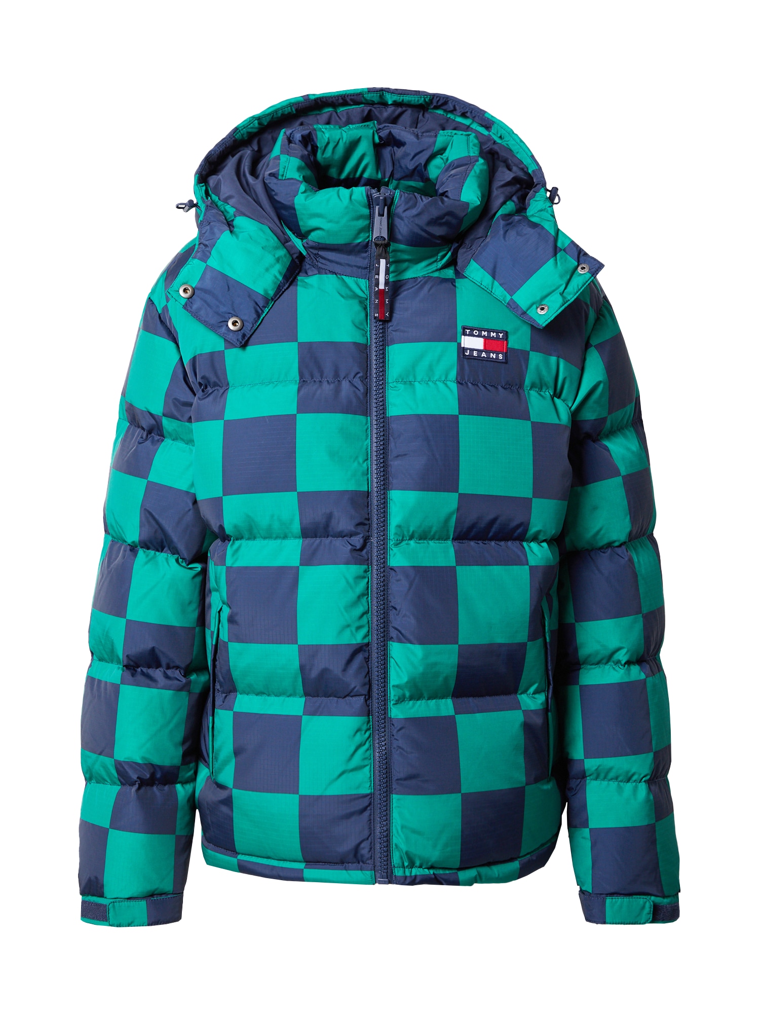 Tommy Jeans Zimska jakna 'Alaska'  temno modra / žad / ognjeno rdeča / bela