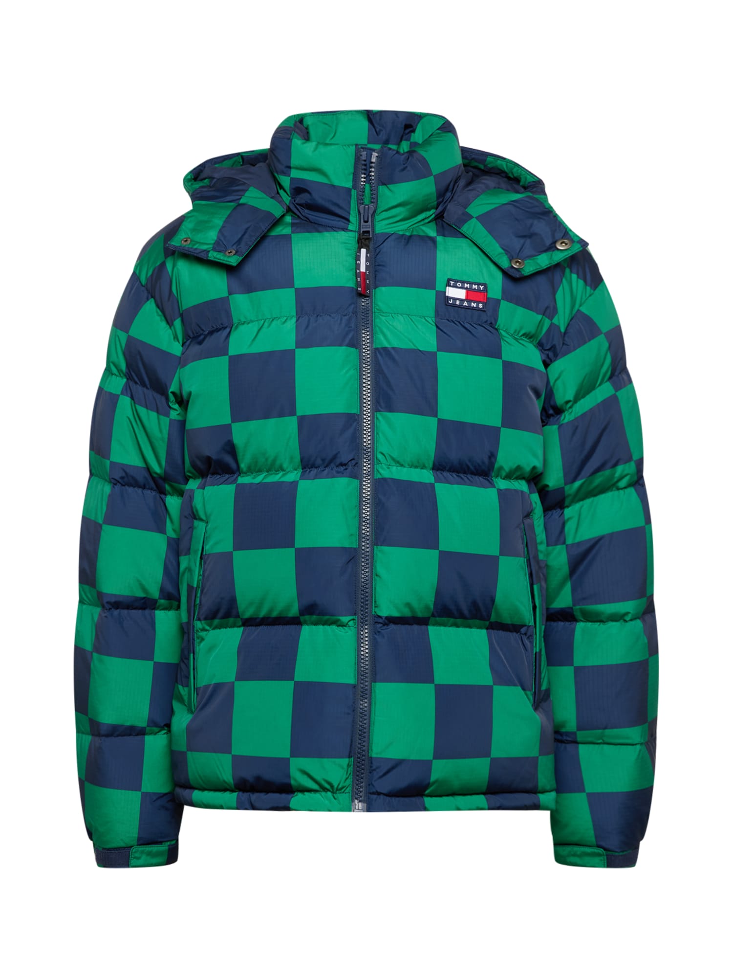 Tommy Jeans Zimska jakna 'Alaska'  zelena / rdeča / črna / bela