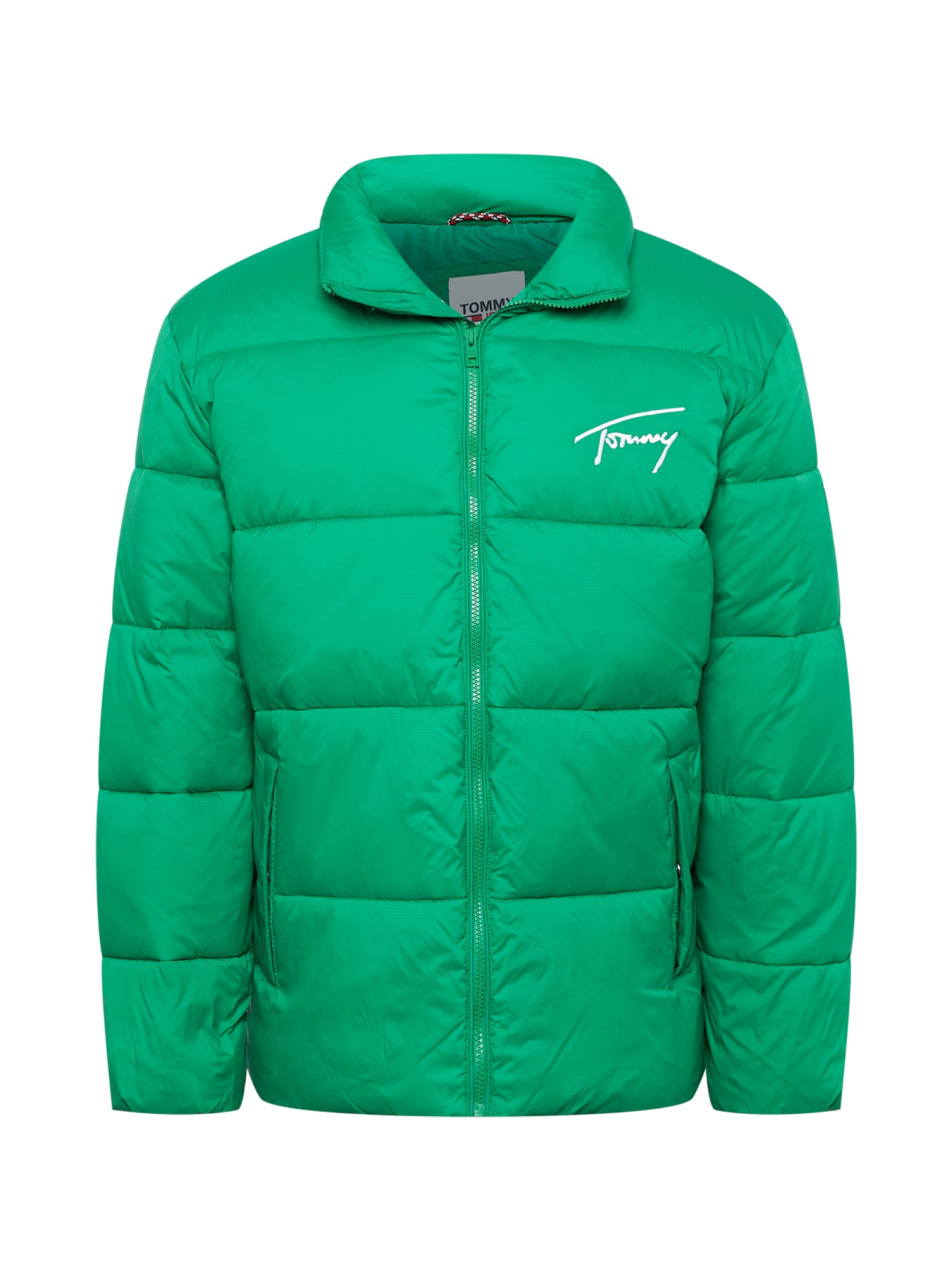 Tommy Jeans Zimska jakna  travnato zelena / bela