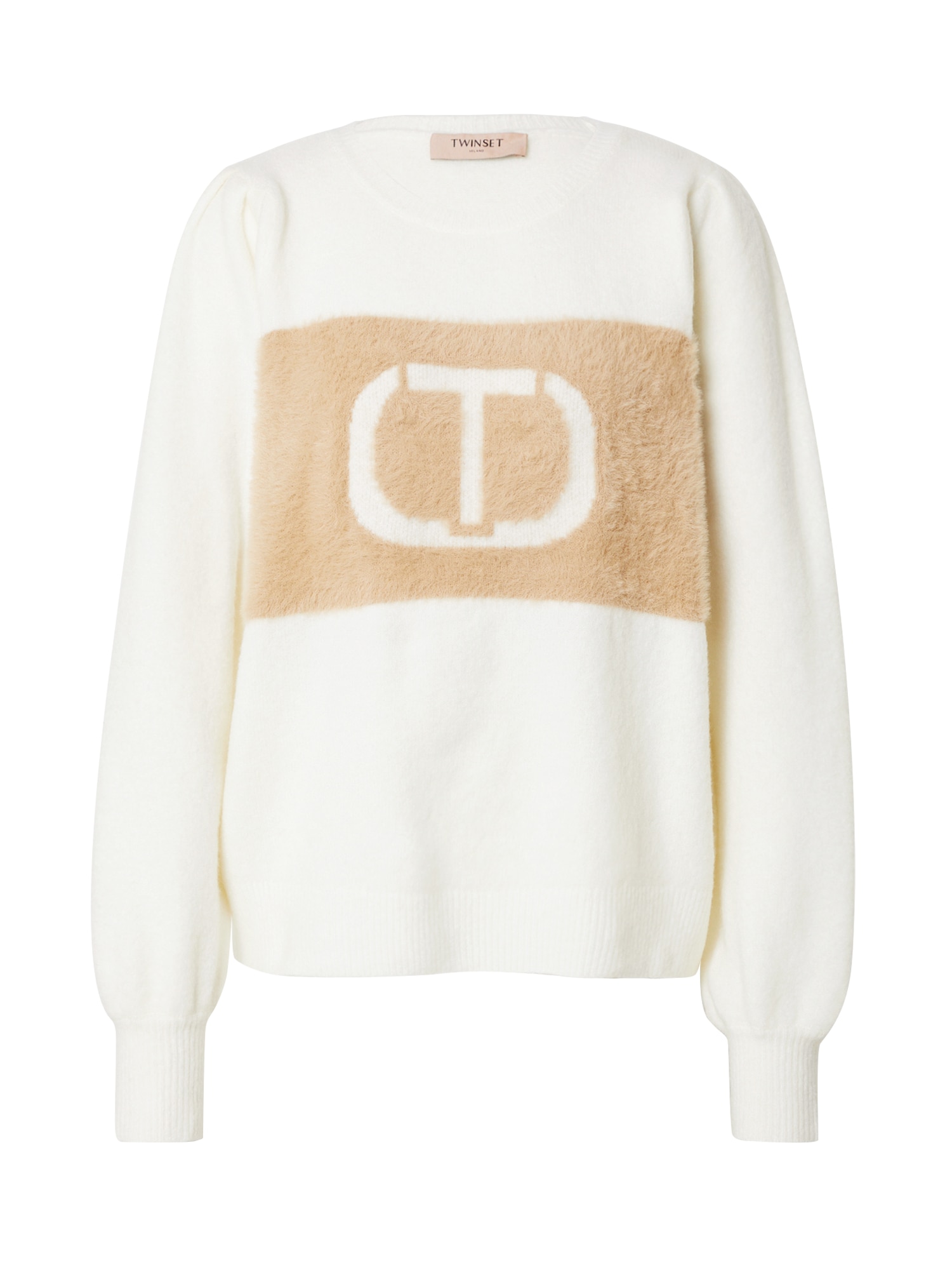 Twinset Pulover  pesek / bela