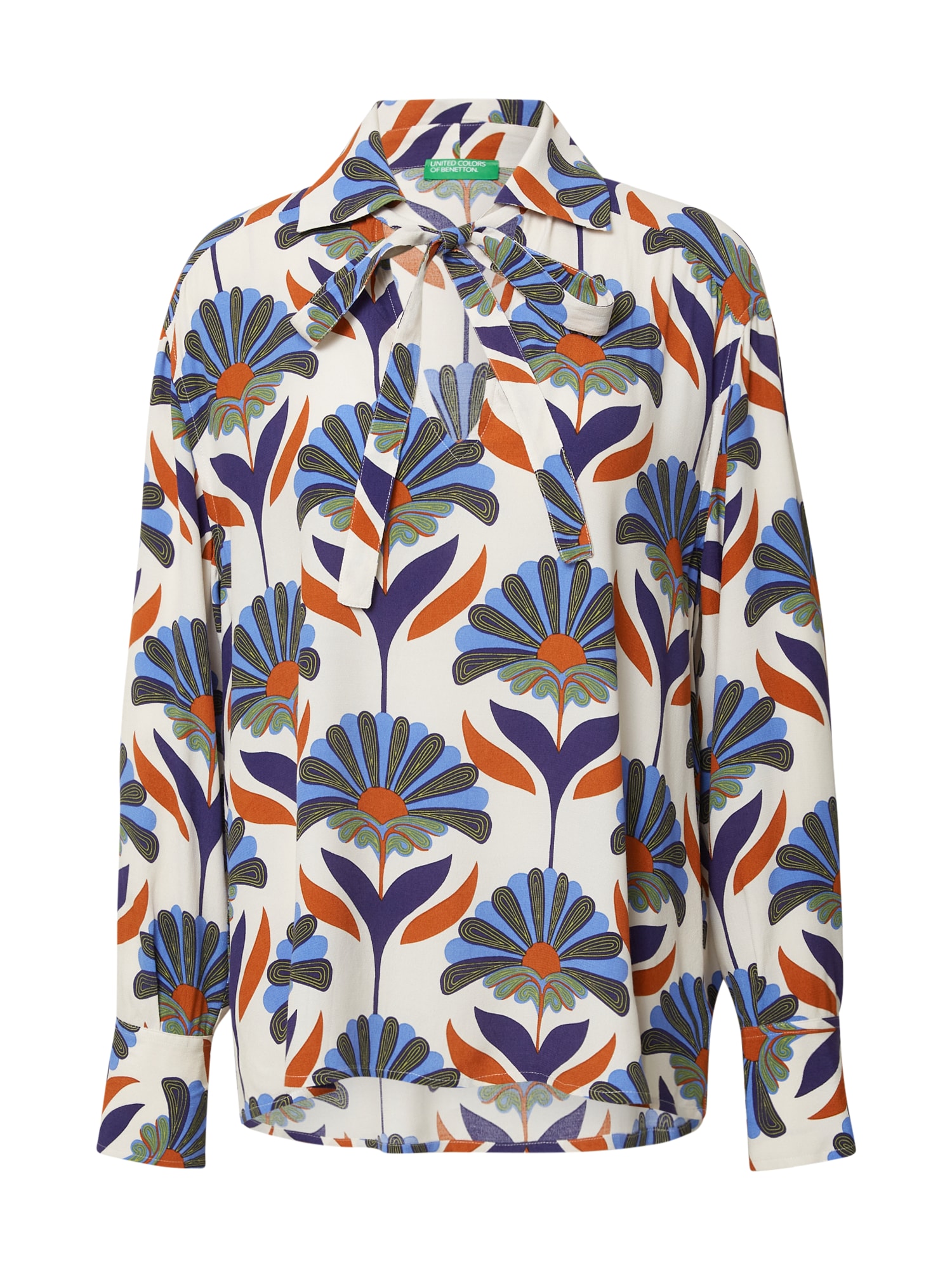 UNITED COLORS OF BENETTON Bluza  indigo / svetlo modra / oker / bela