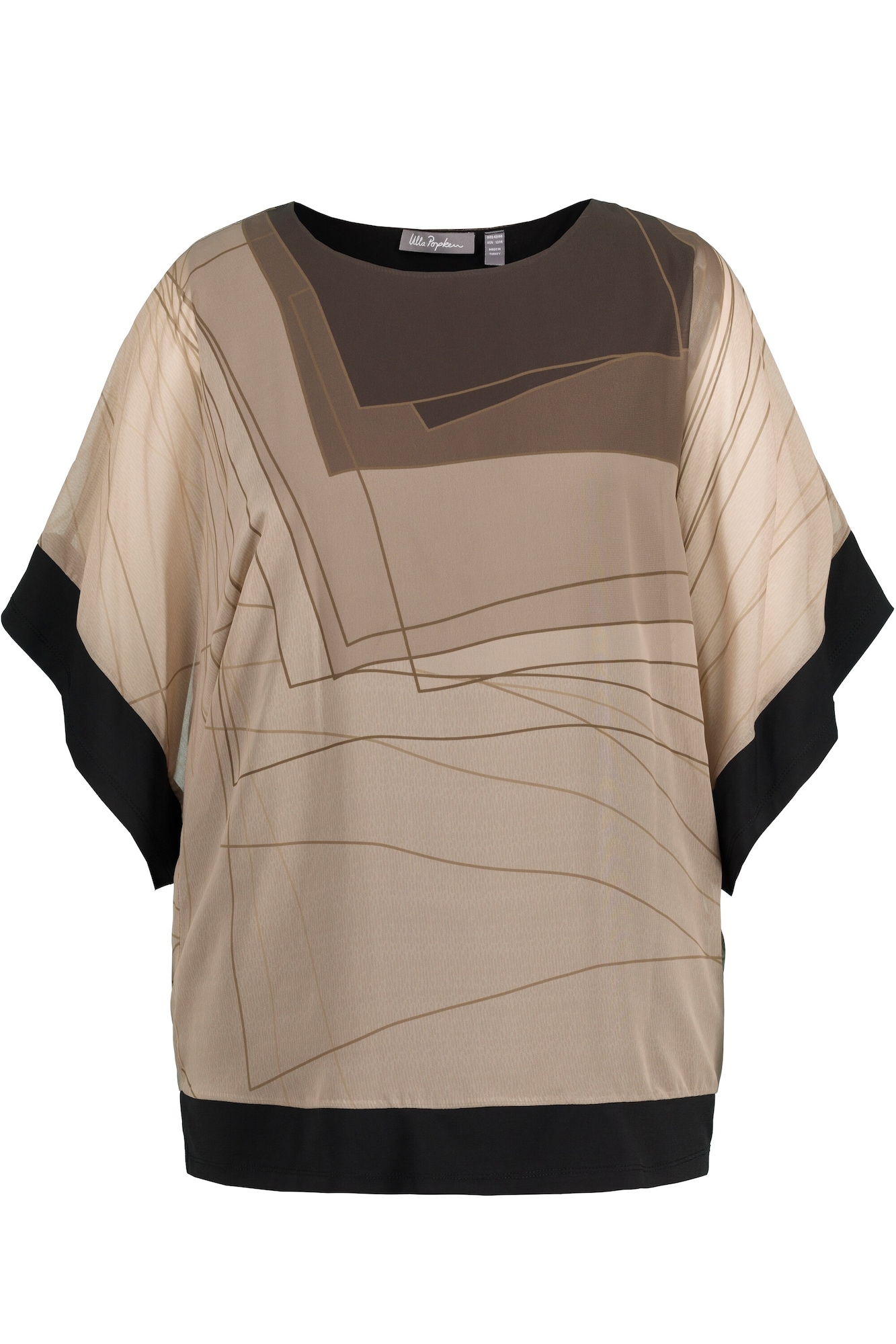 Ulla Popken Bluza  bež / chamois / rjava / črna