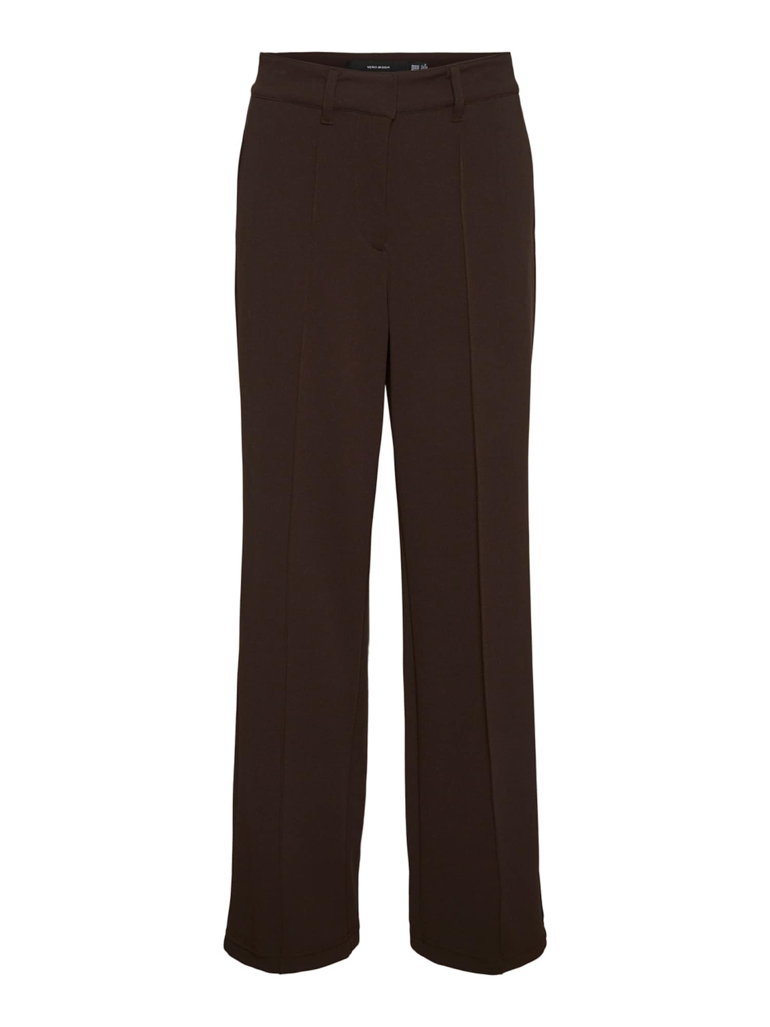VERO MODA Hlače na rob 'Becky'  temno rjava