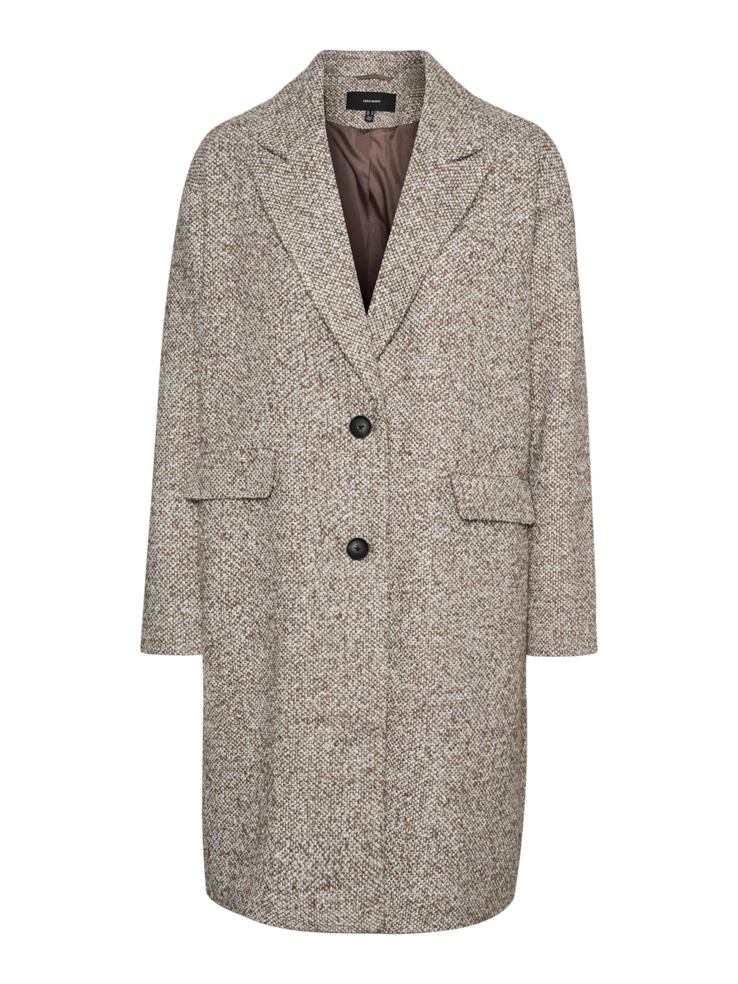 VERO MODA Prehoden plašč 'ROSELLE'  rjava / bela