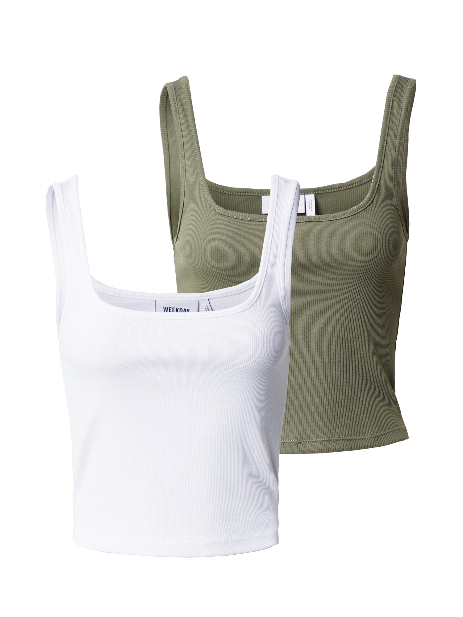 WEEKDAY Top  barva blata / bela