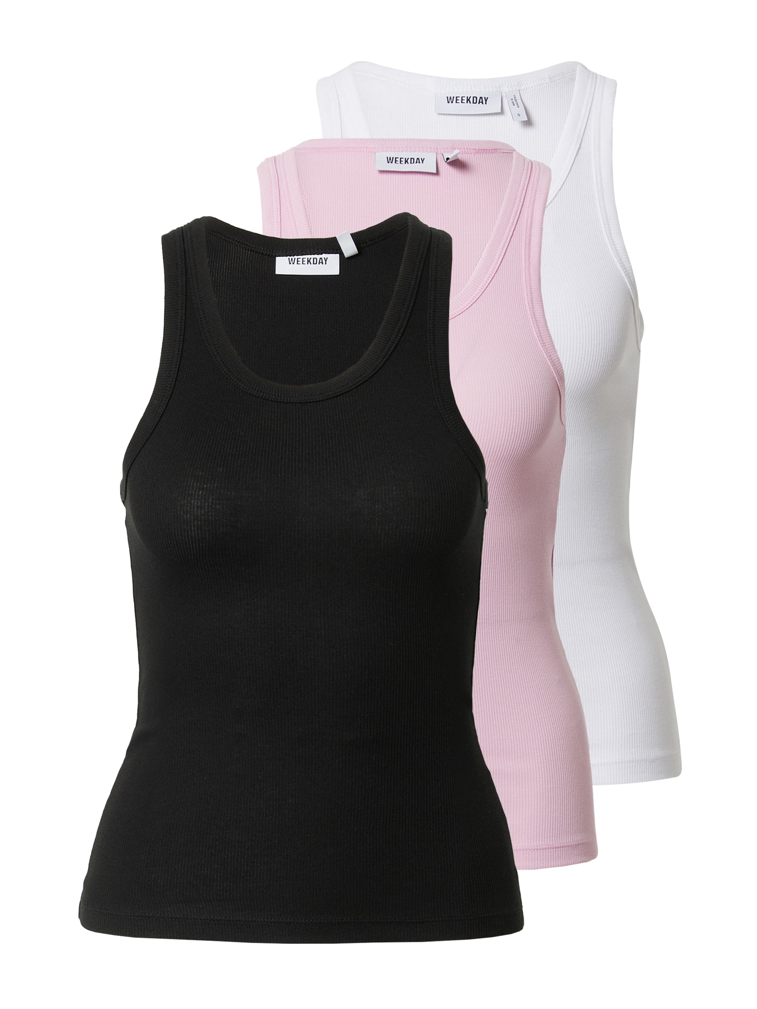 WEEKDAY Top  roza / črna / bela