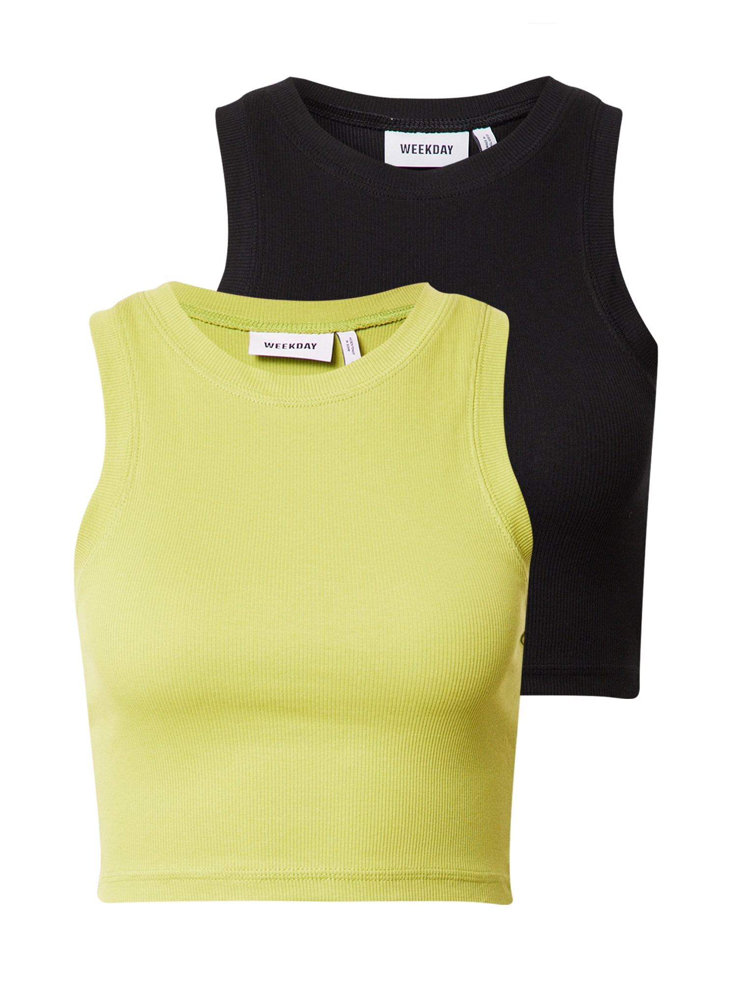 WEEKDAY Top  svetlo zelena / črna