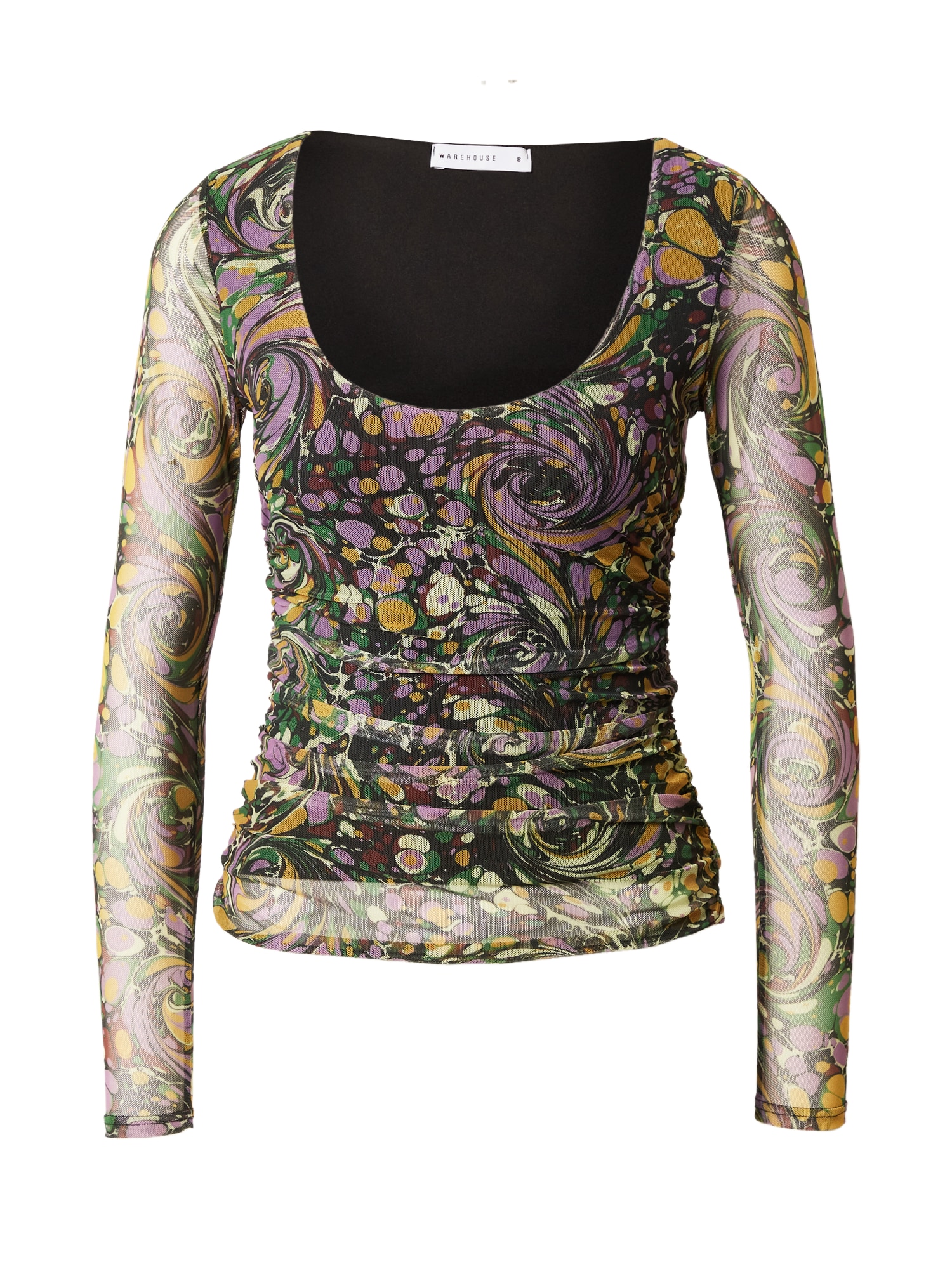 Warehouse Majica 'Jemma Lewis'  med / zelena / svetlo lila / črna