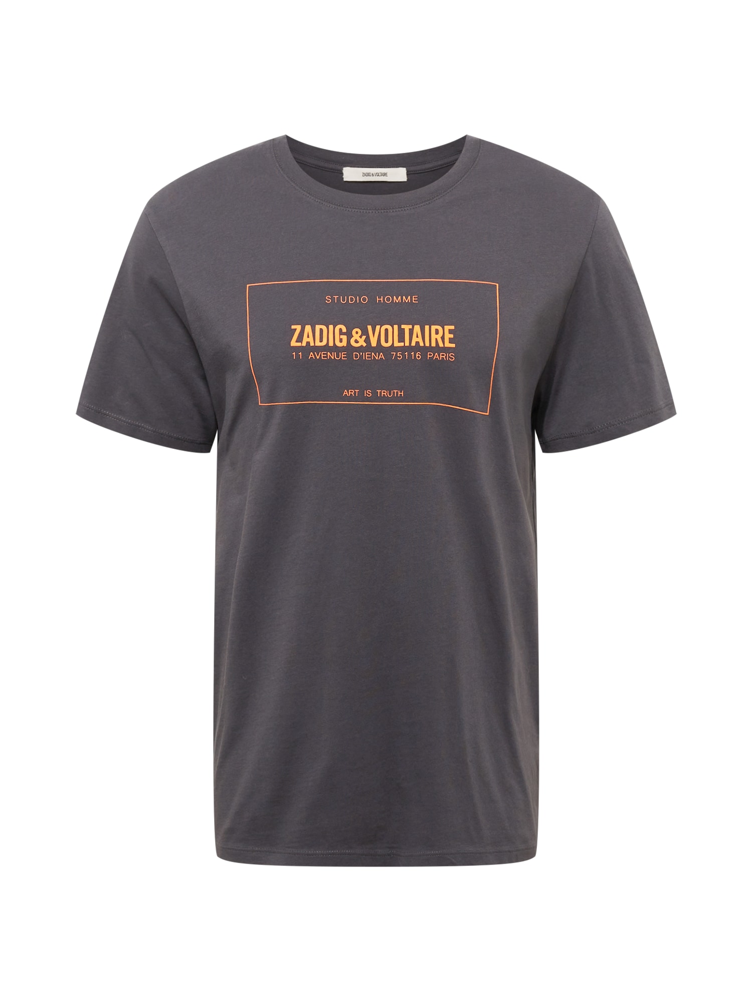Zadig & Voltaire Majica 'TED BLASON'  temno siva / oranžna