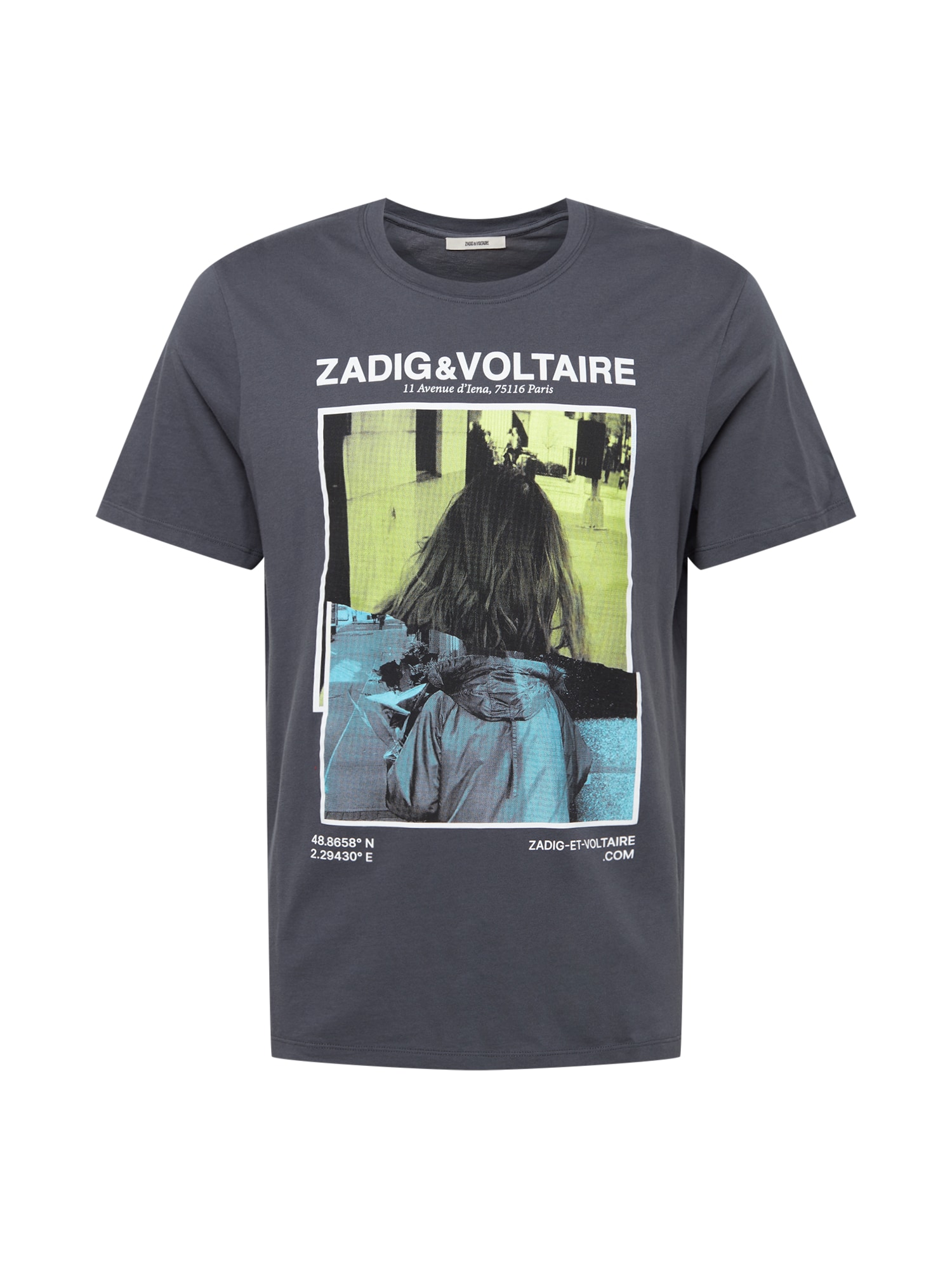 Zadig & Voltaire Majica 'TED'  turkizna / apno / temno siva / bela
