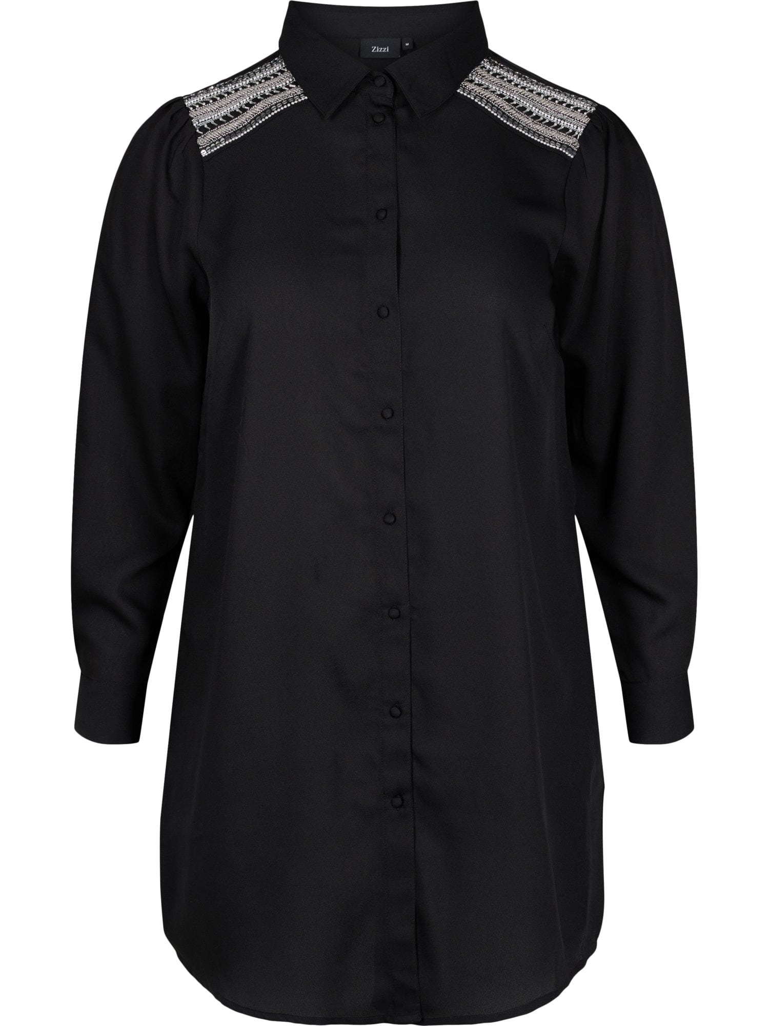 Zizzi Bluza  siva / črna / srebrna / bela
