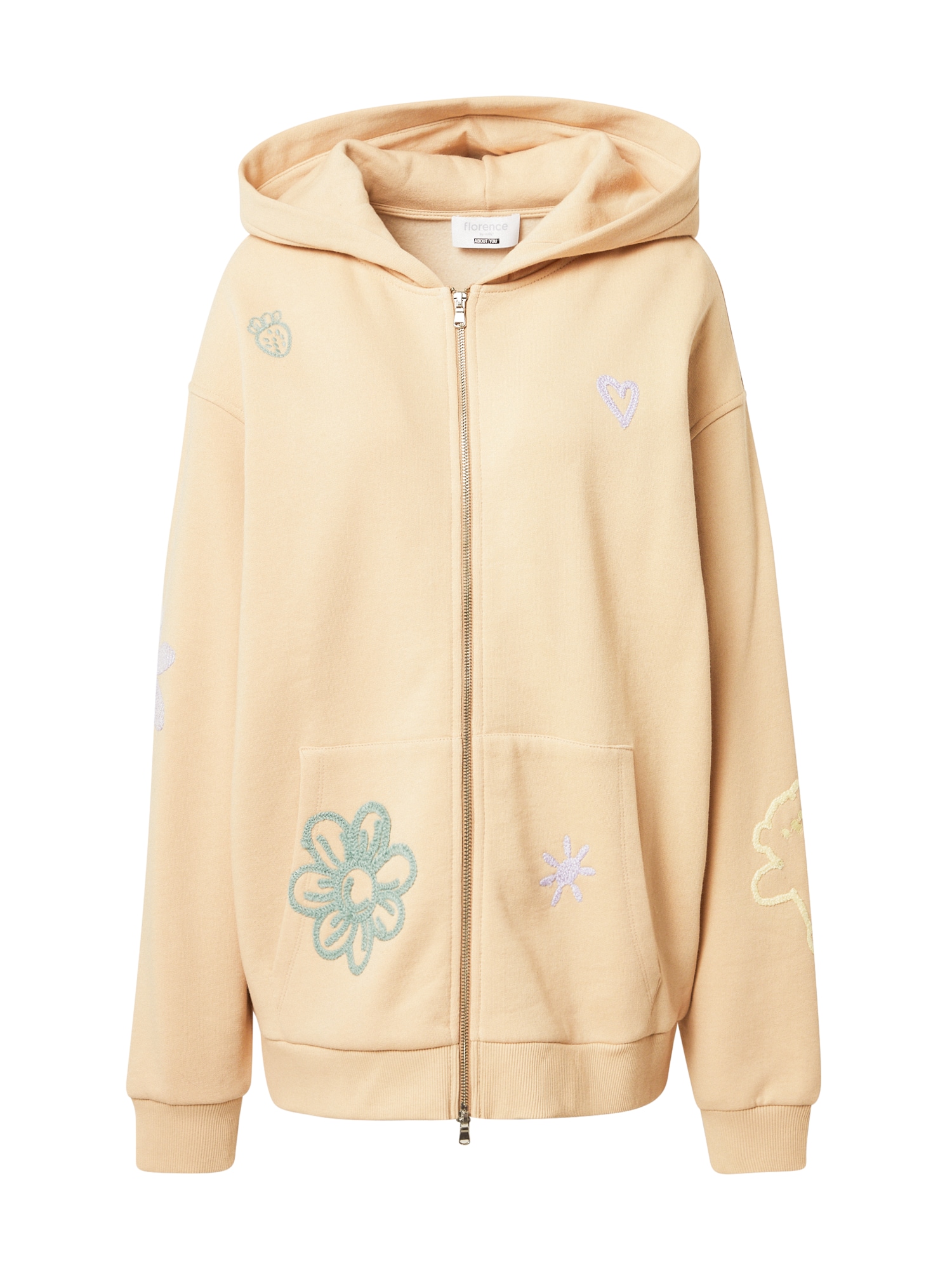 florence by mills exclusive for ABOUT YOU Jopa na zadrgo 'Phoenix'  bež / pesek / zelena / pastelno lila