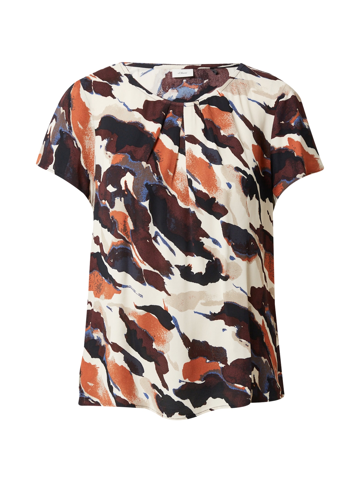 s.Oliver BLACK LABEL Bluza  kremna / temno modra / oranžna / temno rdeča