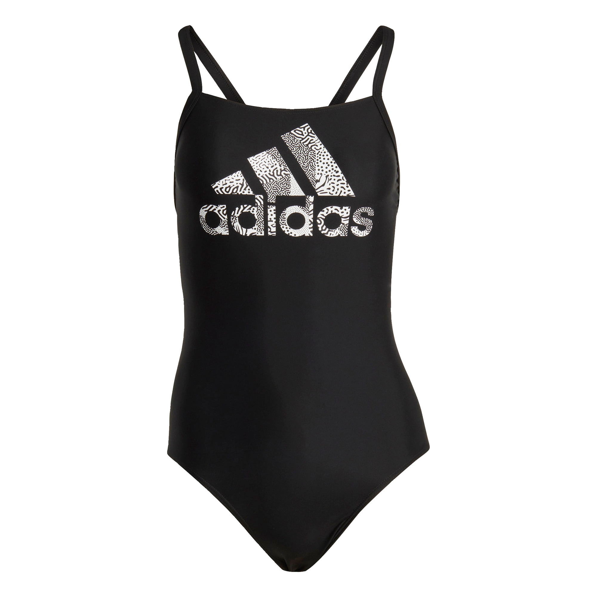 ADIDAS PERFORMANCE Športne enodelne kopalke  črna / bela