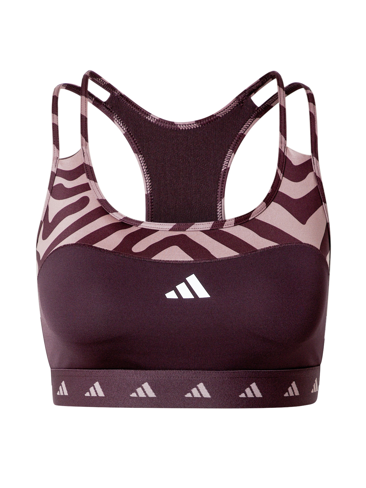 ADIDAS PERFORMANCE Športni nederček  rosé / burgund