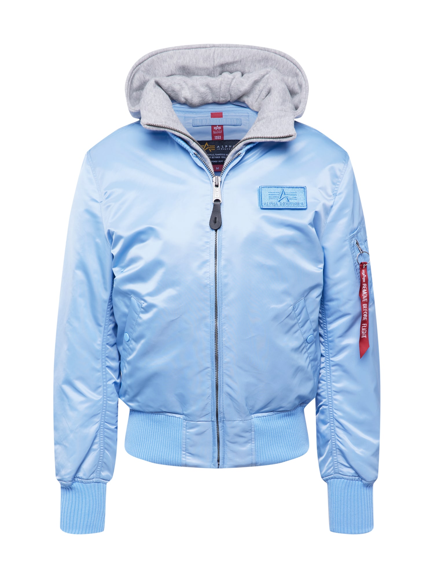 ALPHA INDUSTRIES Prehodna jakna  svetlo modra / pegasto siva / rdeča / bela