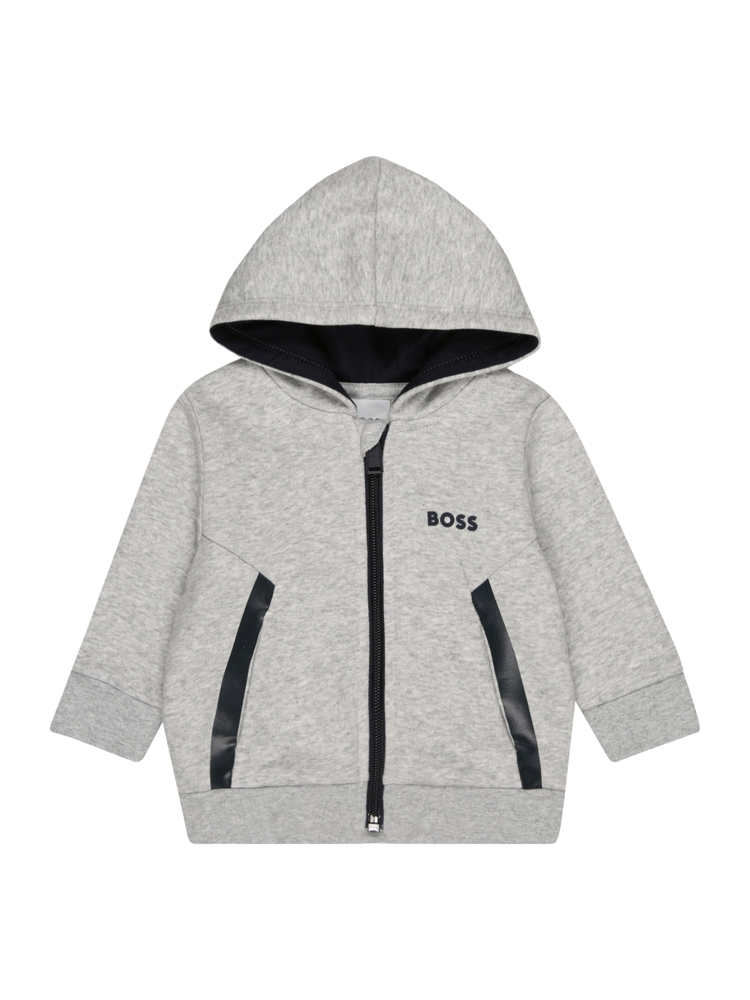 BOSS Kidswear Jopa na zadrgo  pegasto siva / črna