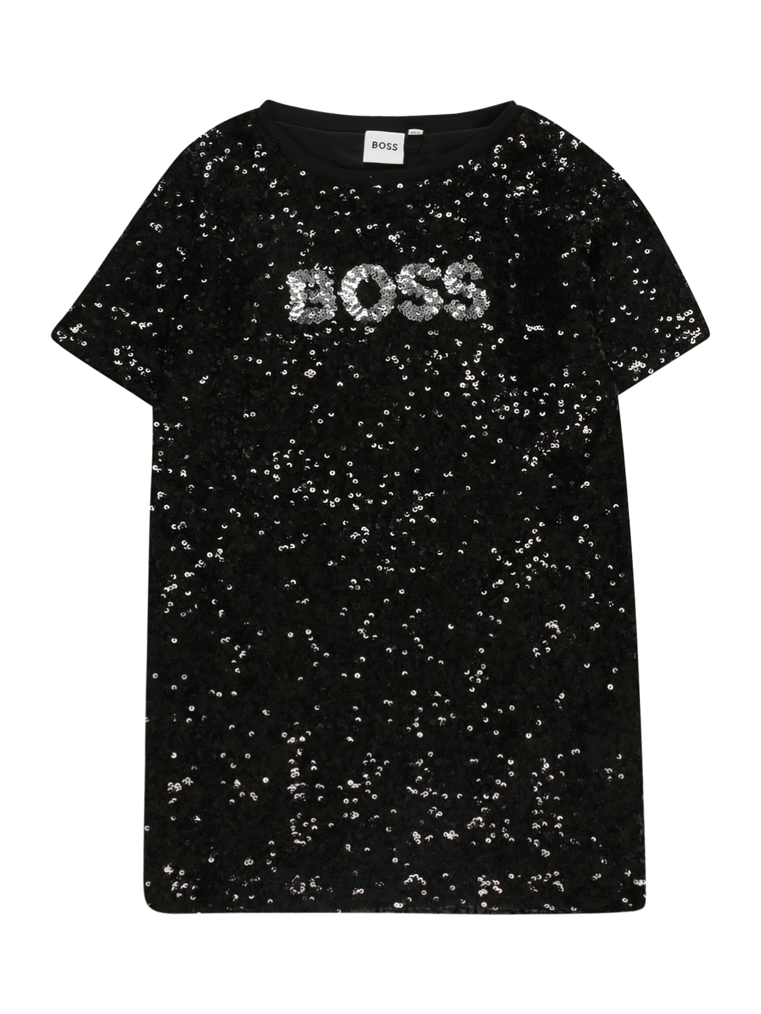 BOSS Kidswear Obleka  črna / srebrna