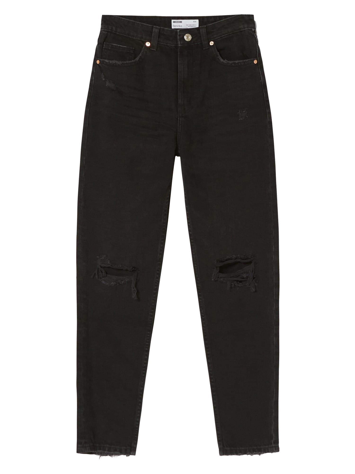 Bershka Kavbojke  črn denim
