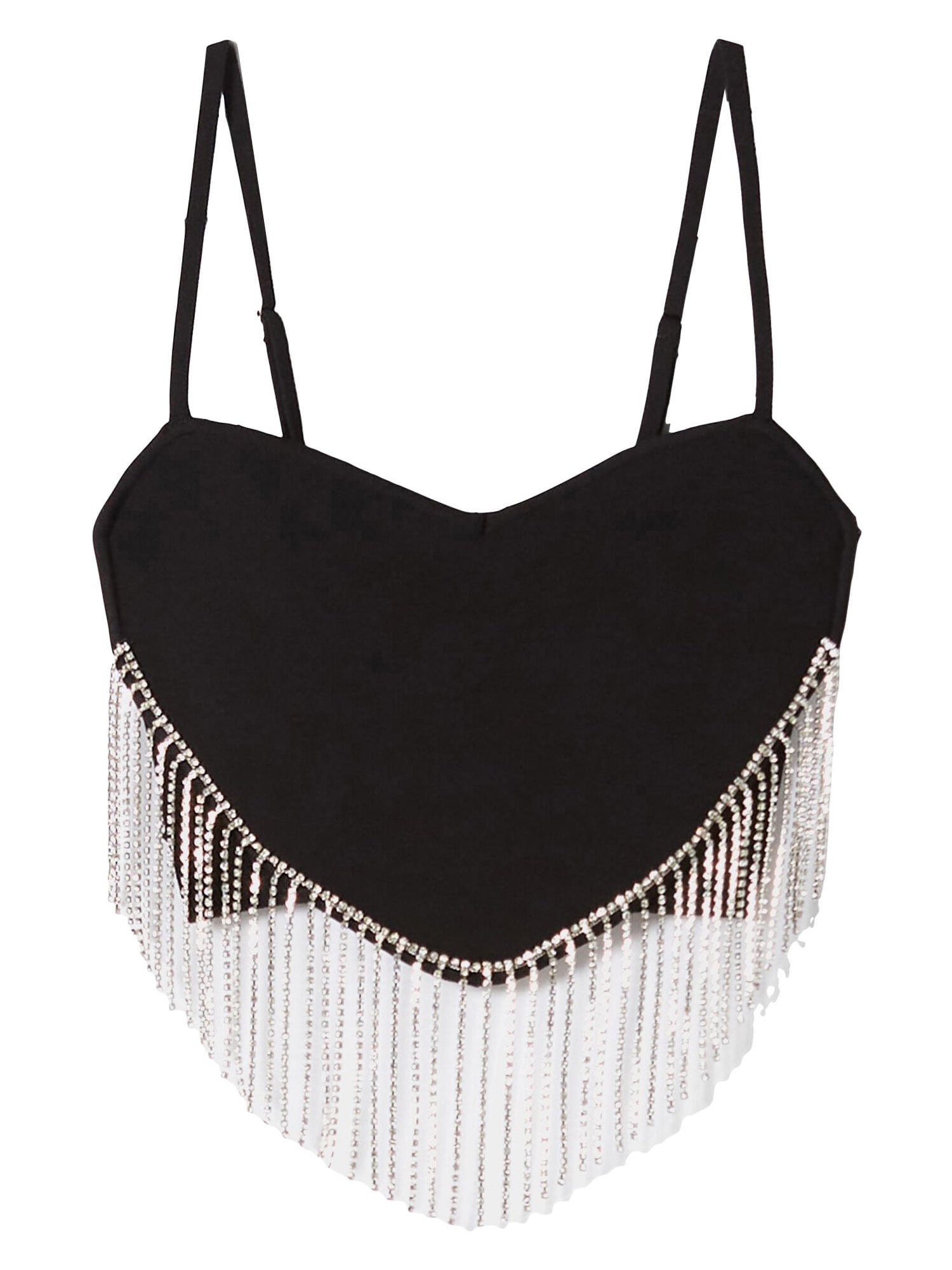Bershka Top  črna / srebrna
