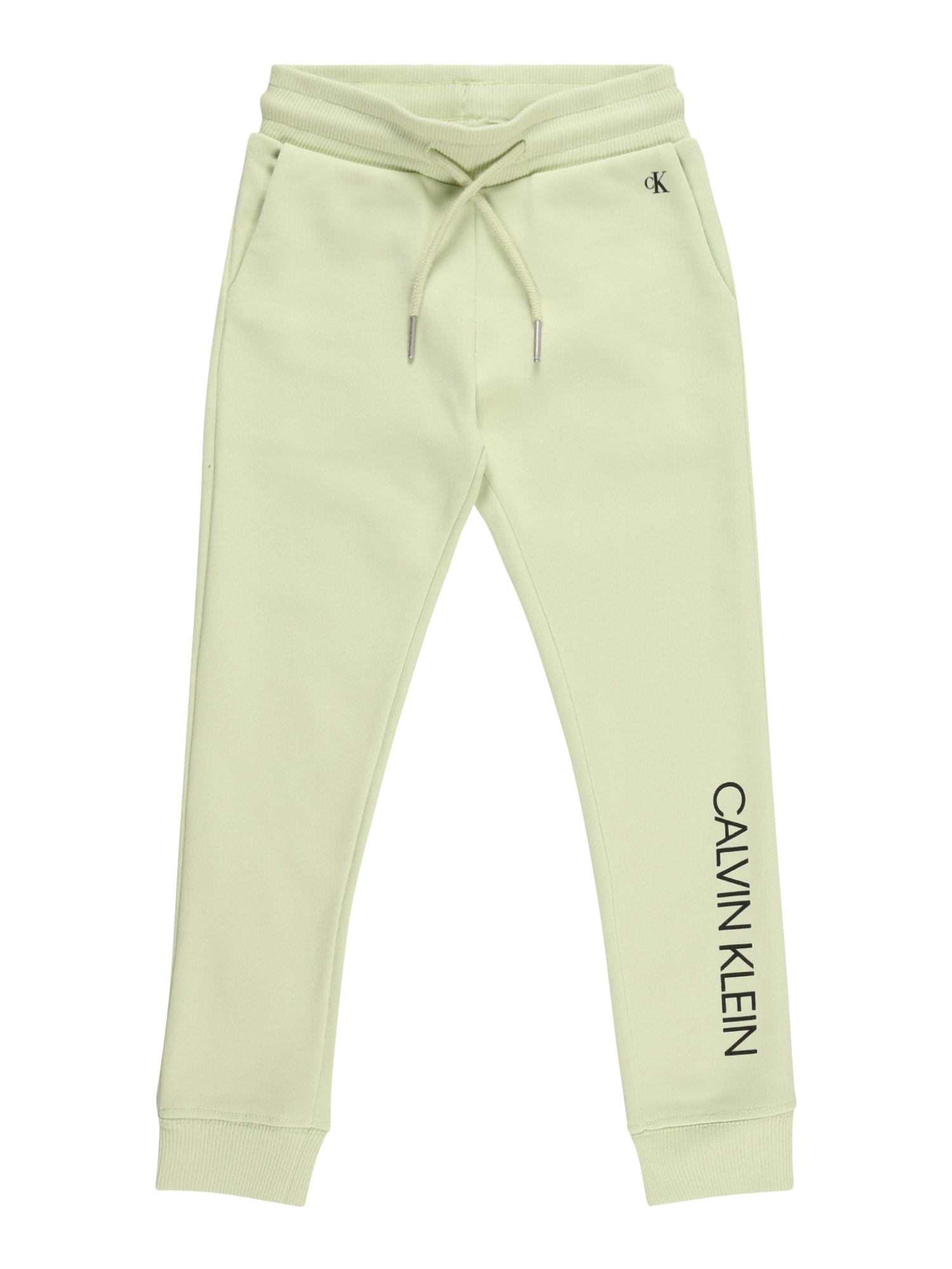 Calvin Klein Jeans Hlače  pastelno zelena / črna