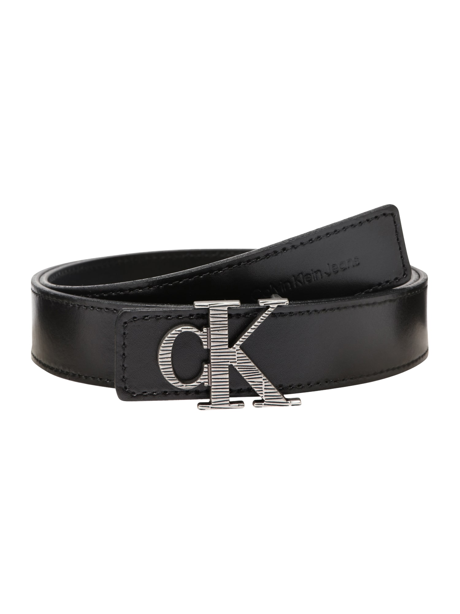 Calvin Klein Jeans Pas  črna / srebrna