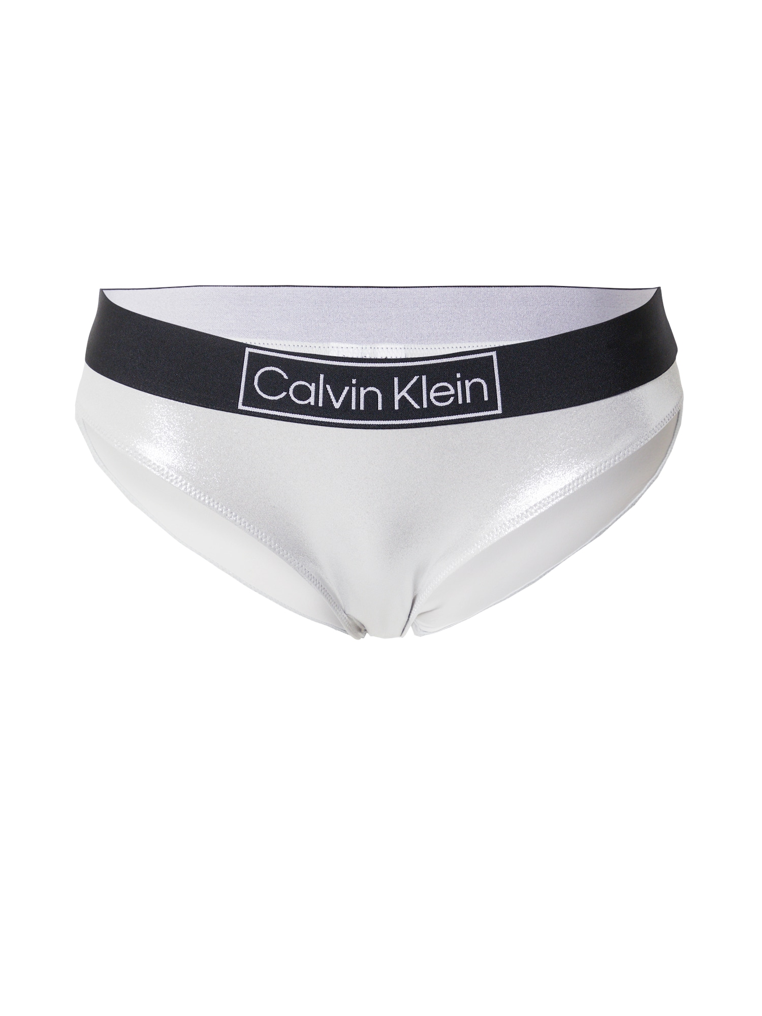 Calvin Klein Swimwear Bikini hlačke  svetlo siva / črna / bela