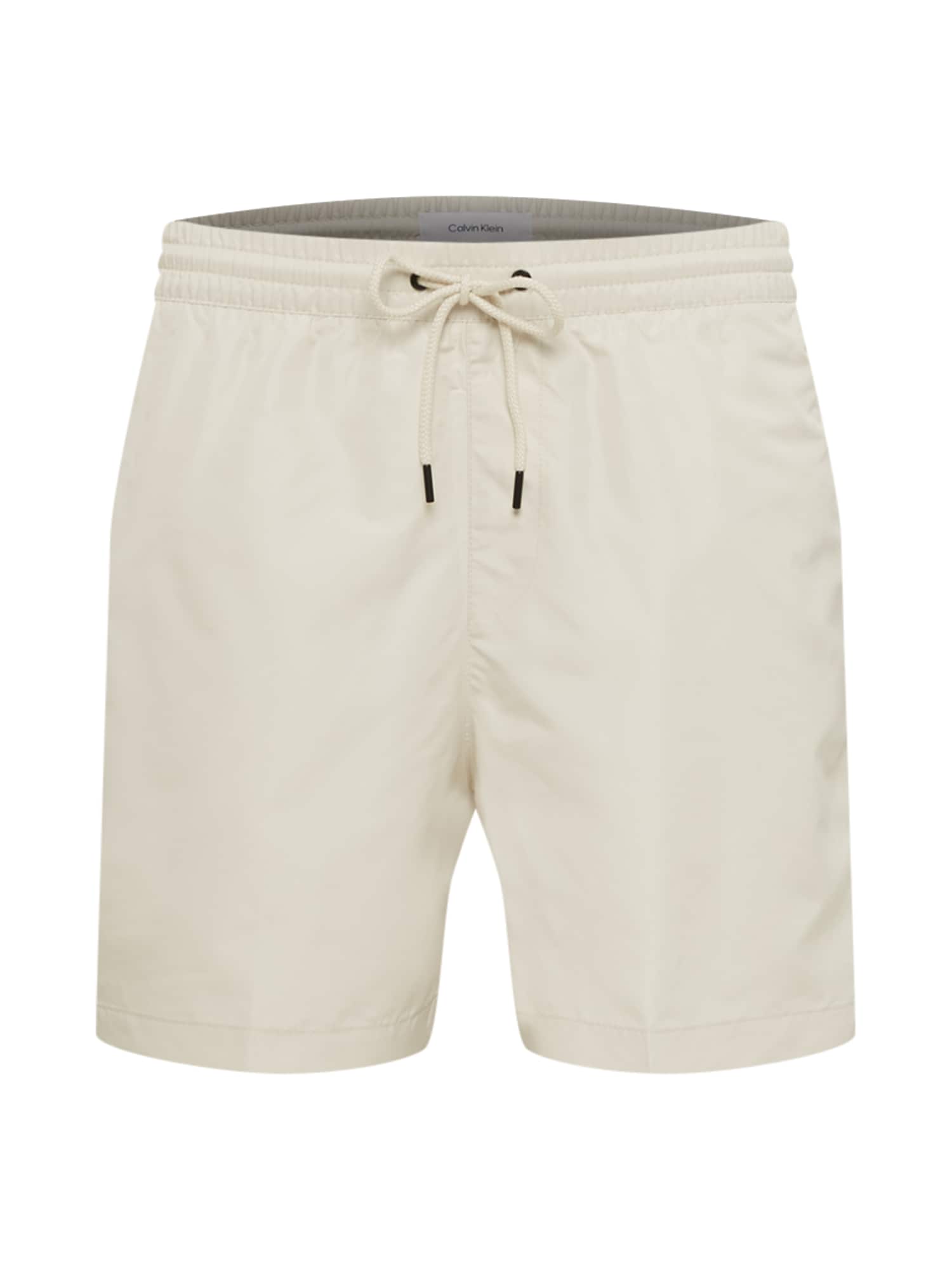 Calvin Klein Swimwear Kratke kopalne hlače  svetlo bež / črna / bela