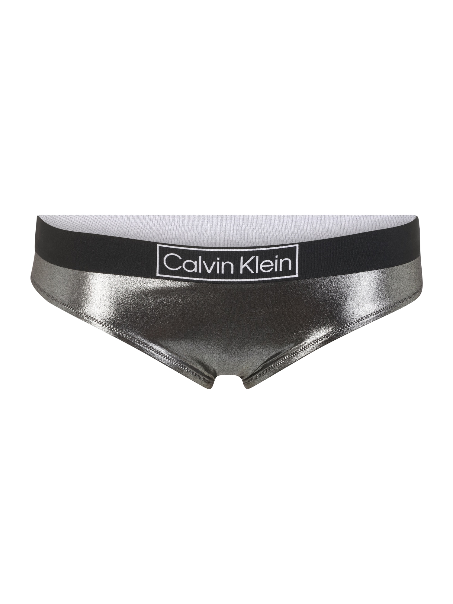 Calvin Klein Swimwear Plus Bikini hlačke  srebrno-siva / črna / bela