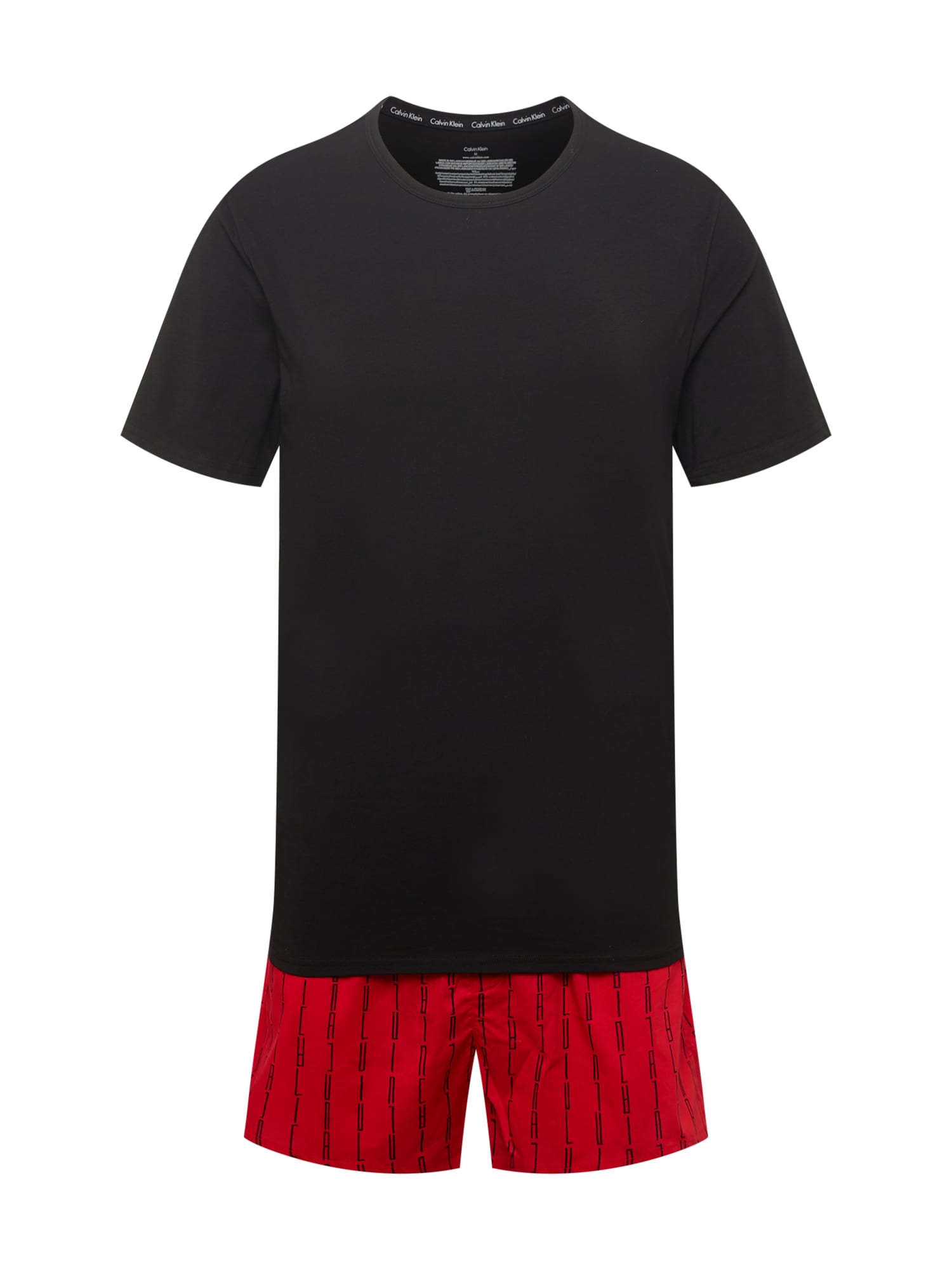 Calvin Klein Underwear Kratka pižama  rdeča / črna