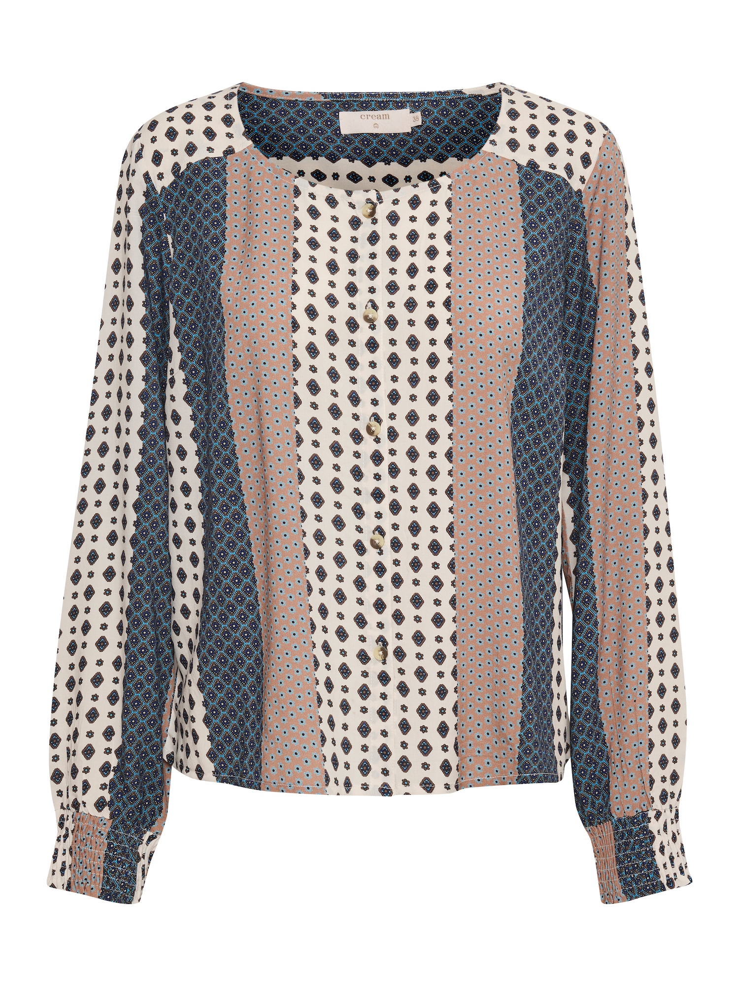 Cream Bluza 'Magda'  kremna / modra / rjava